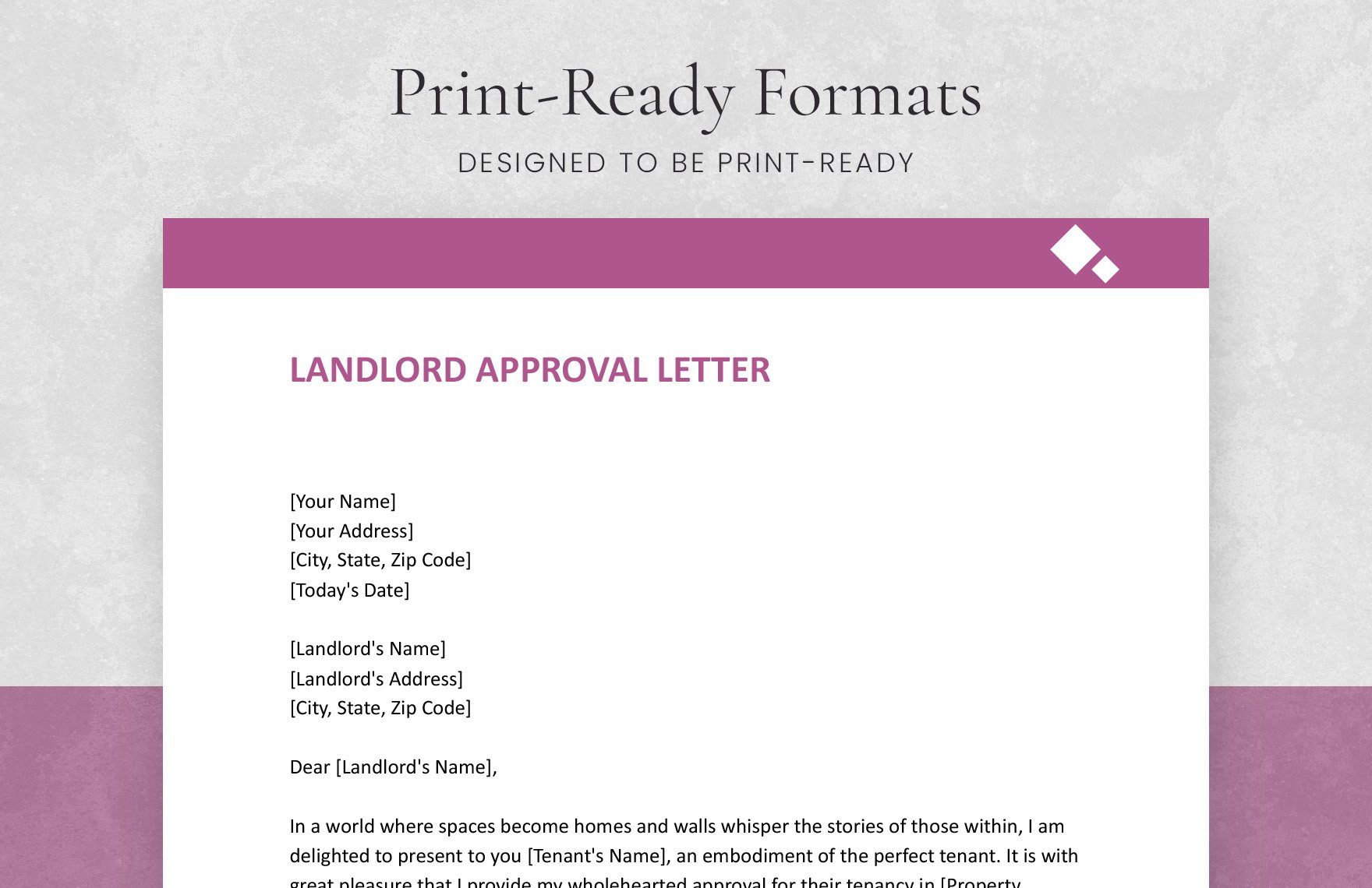 Landlord Approval Letter