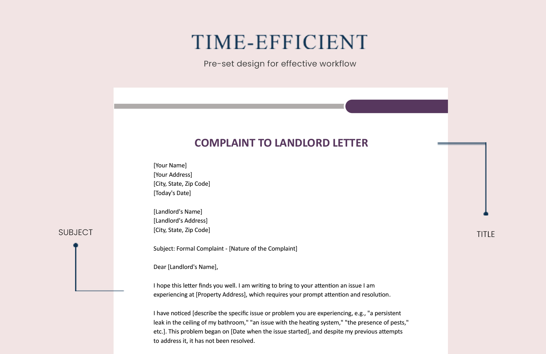 Complaint To Landlord Letter