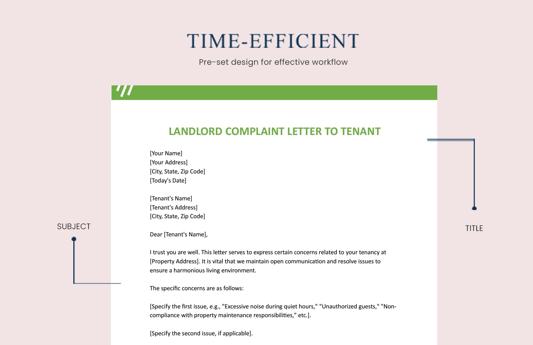 Landlord Complaint Letter To Tenant