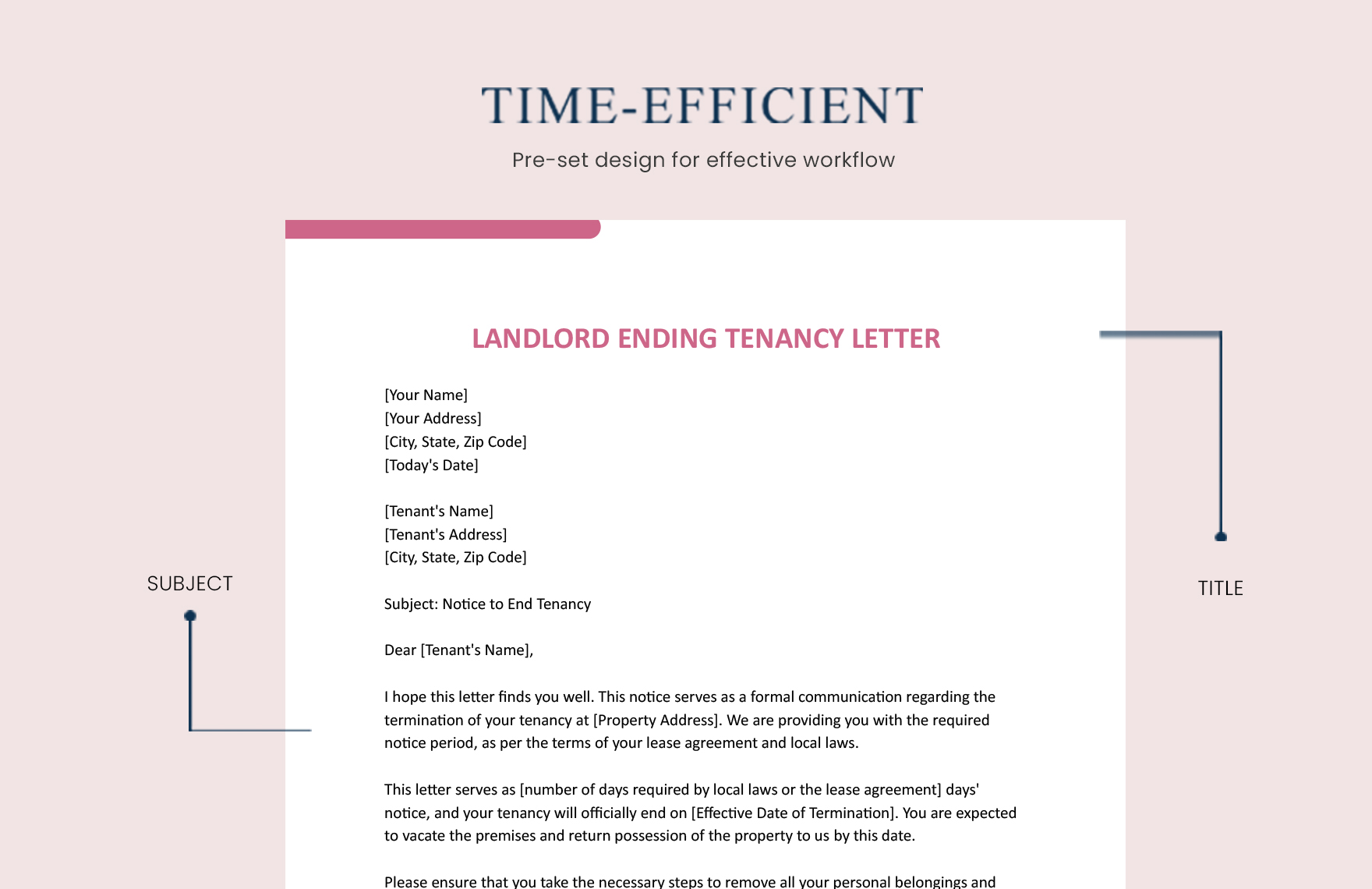 Landlord Ending Tenancy Letter