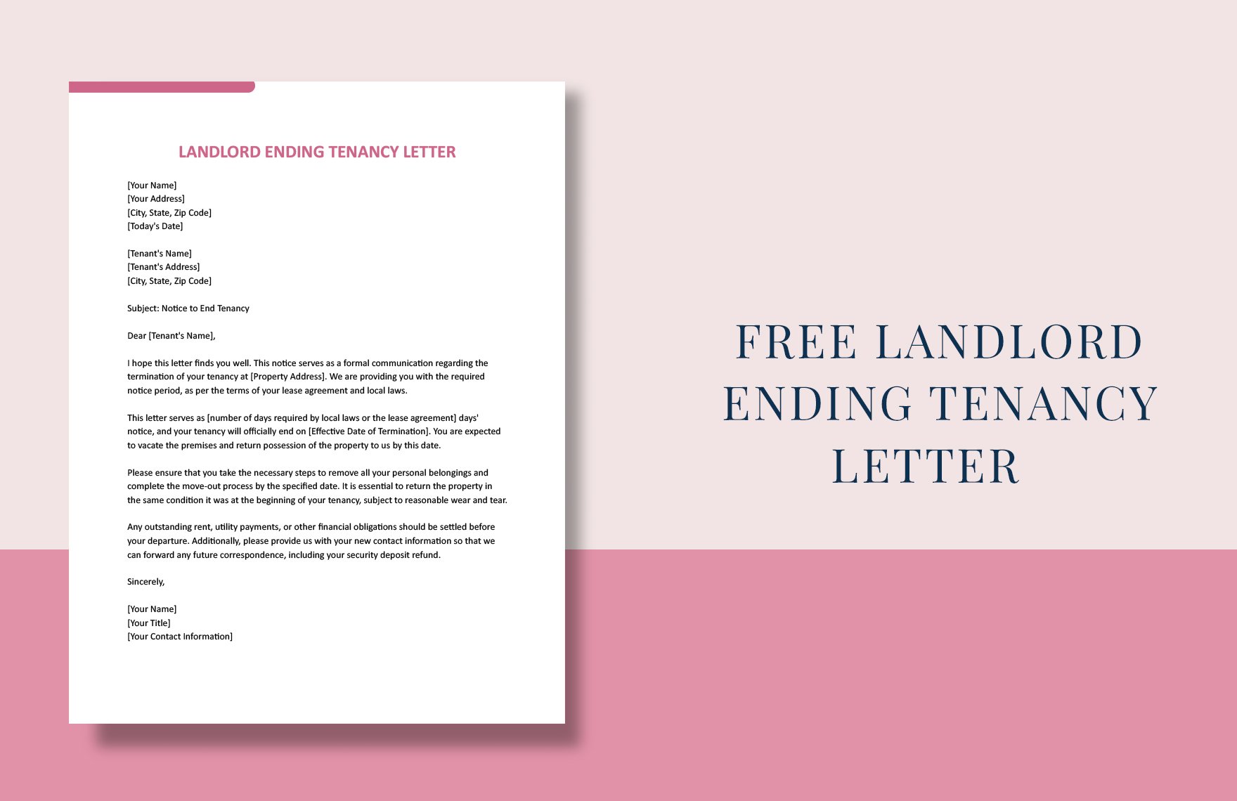 Landlord Ending Tenancy Letter