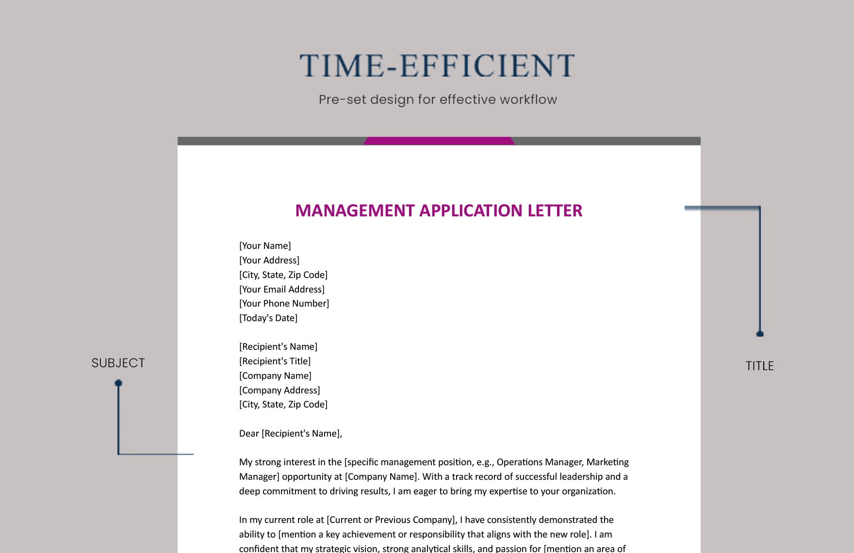 Management Application Letter