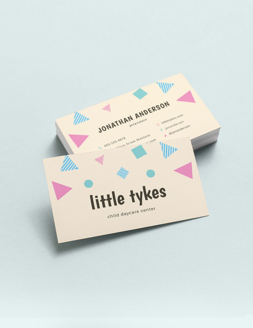 DayCare Business Card Template Download In Word Google Docs 