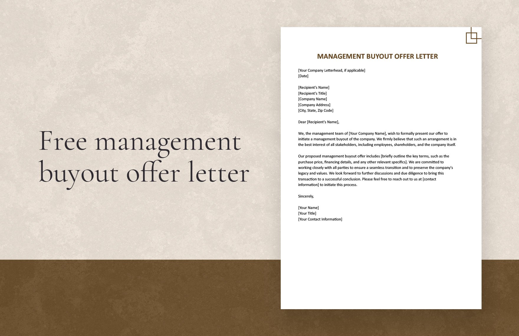 management buyout offer letter