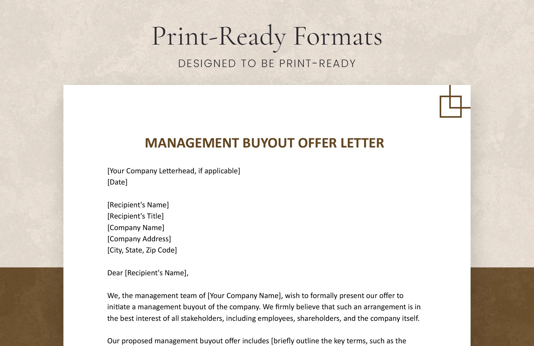 management buyout offer letter