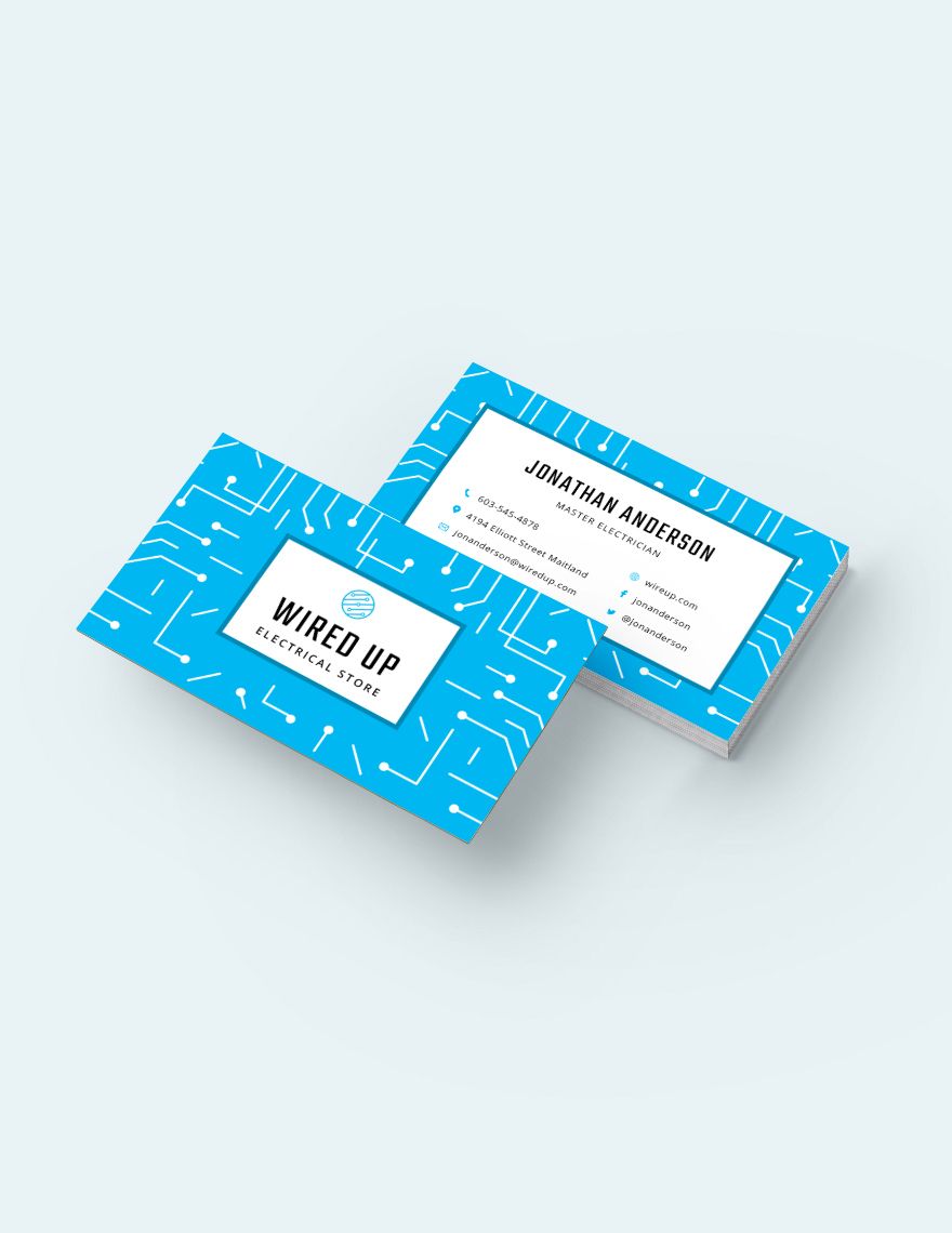 Electric Store Business Card Template
