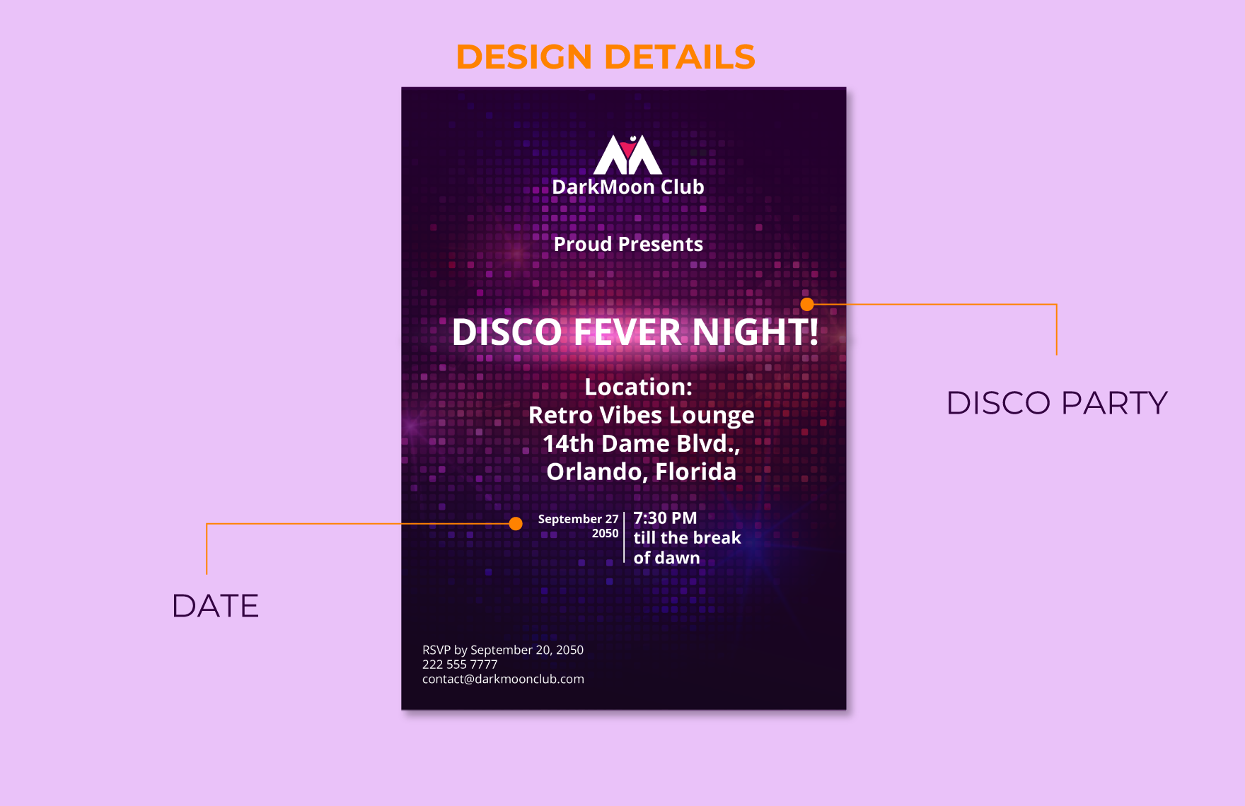 Disco Party Invitation Template