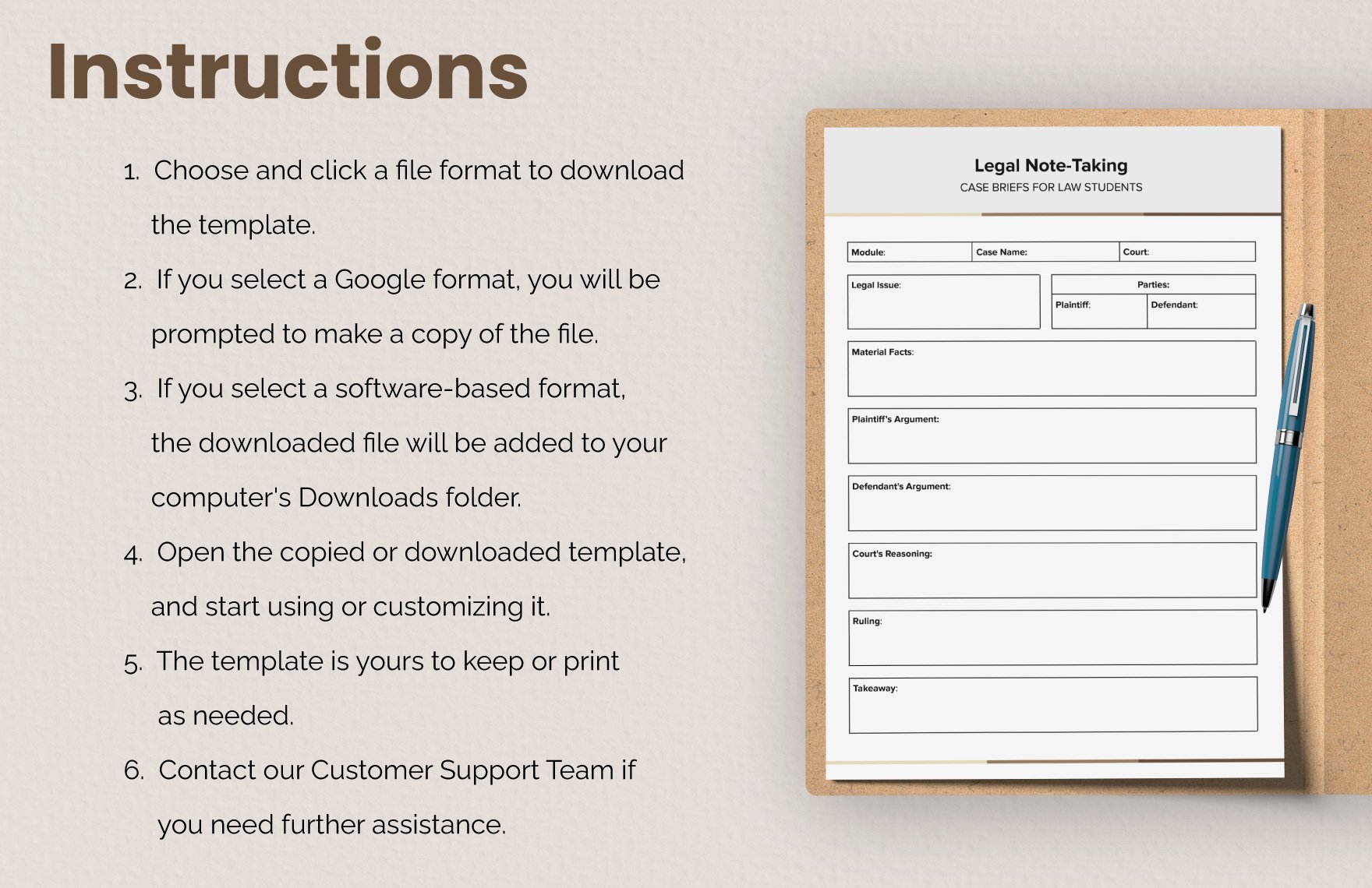 Legal Note Taking Template