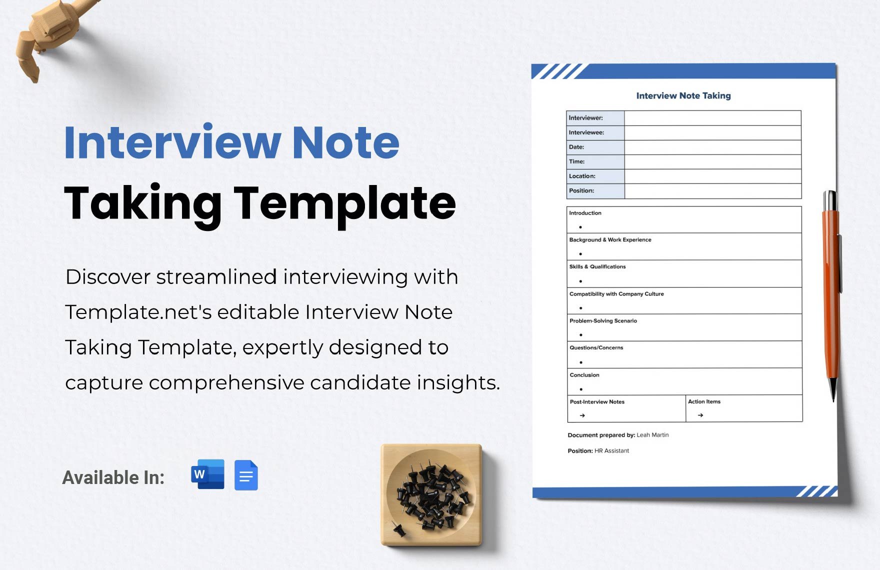 Interview Note Taking Template 