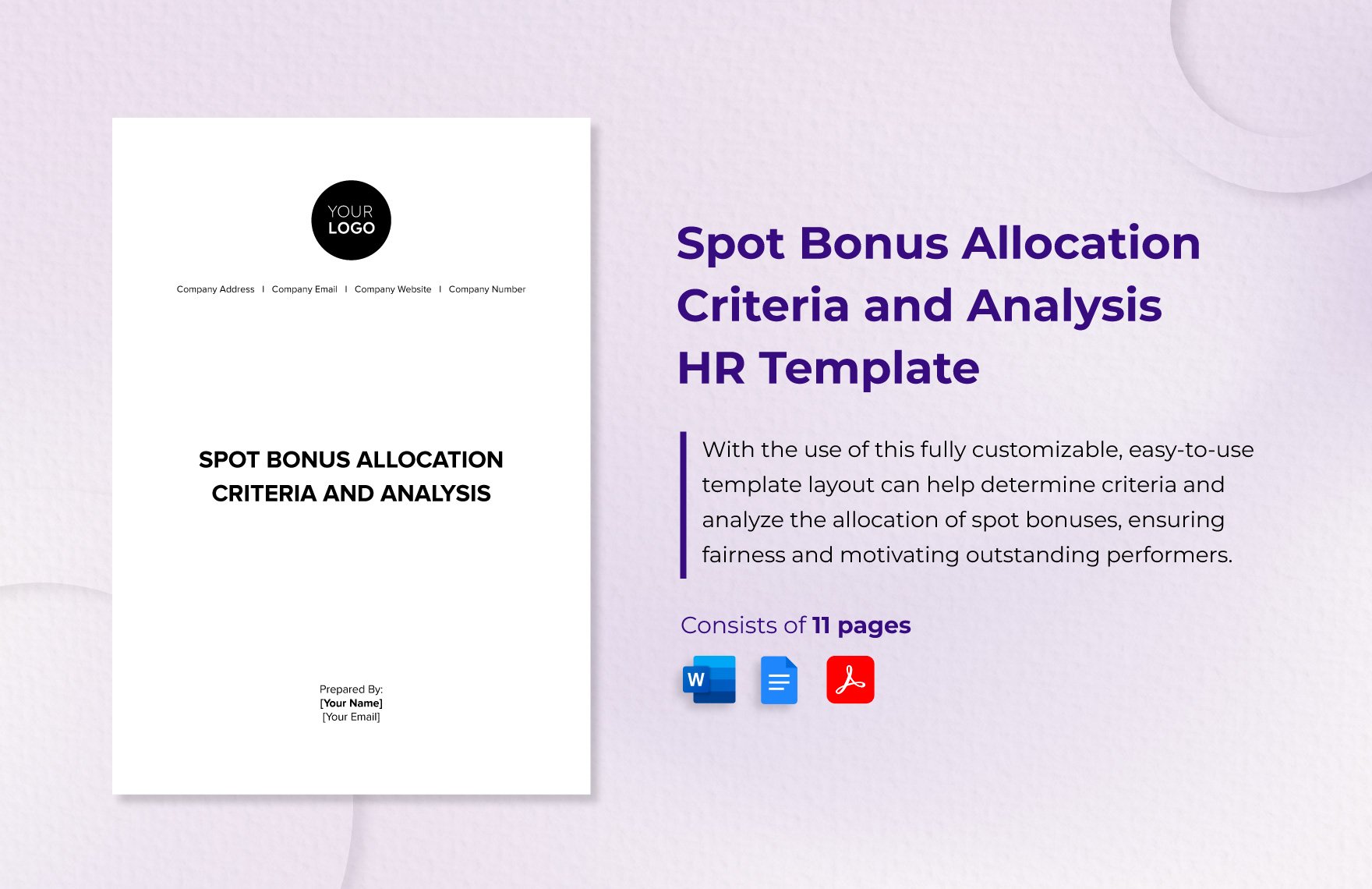 Spot Bonus Allocation Criteria and Analysis HR Template