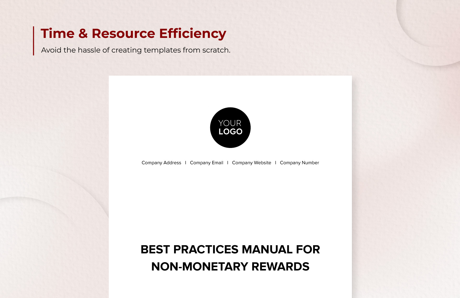 Best Practices Manual for Non-Monetary Rewards HR Template