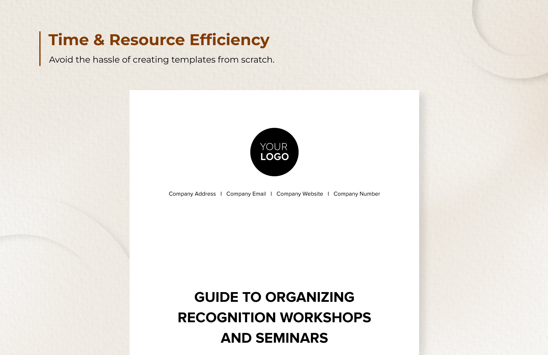 Guide to Organizing Recognition Workshops and Seminars HR Template