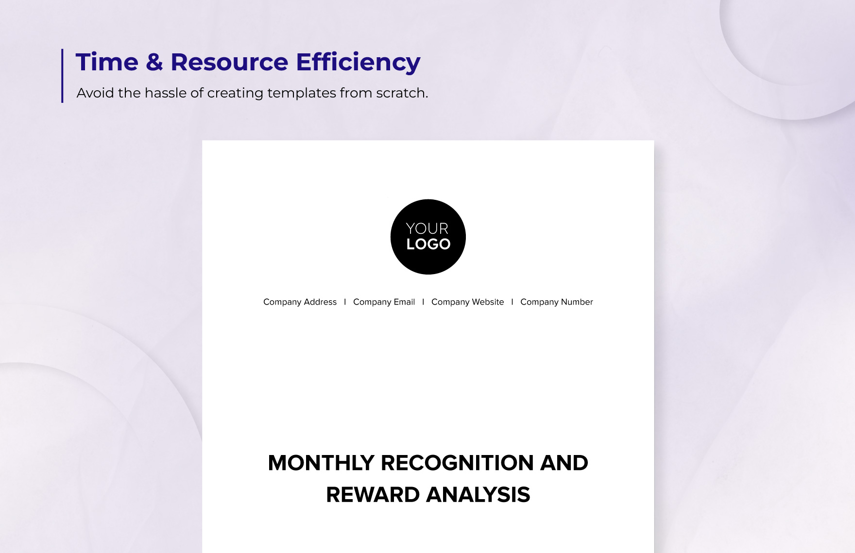 Monthly Recognition and Reward Analysis HR Template