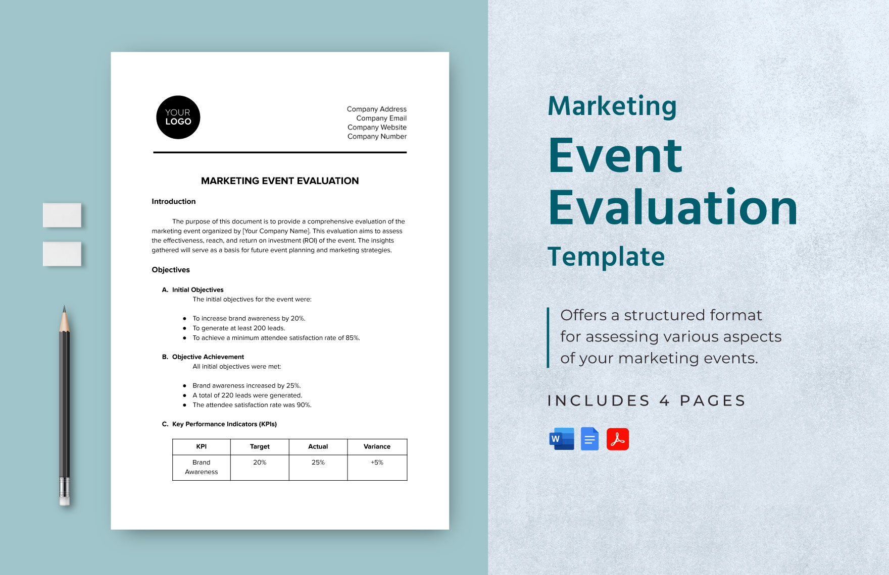 Marketing Event Evaluation Template in Word, Google Docs, PDF