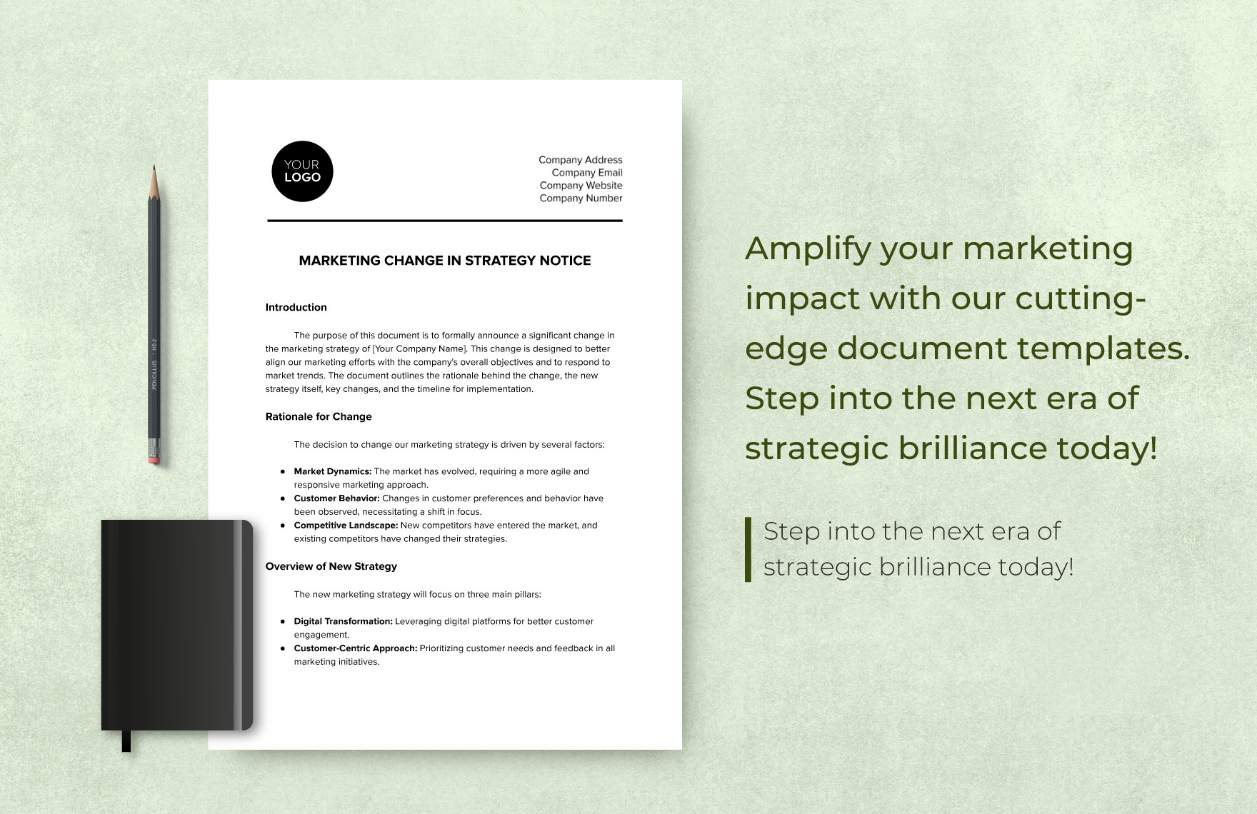 Marketing Change in Strategy Notice Template