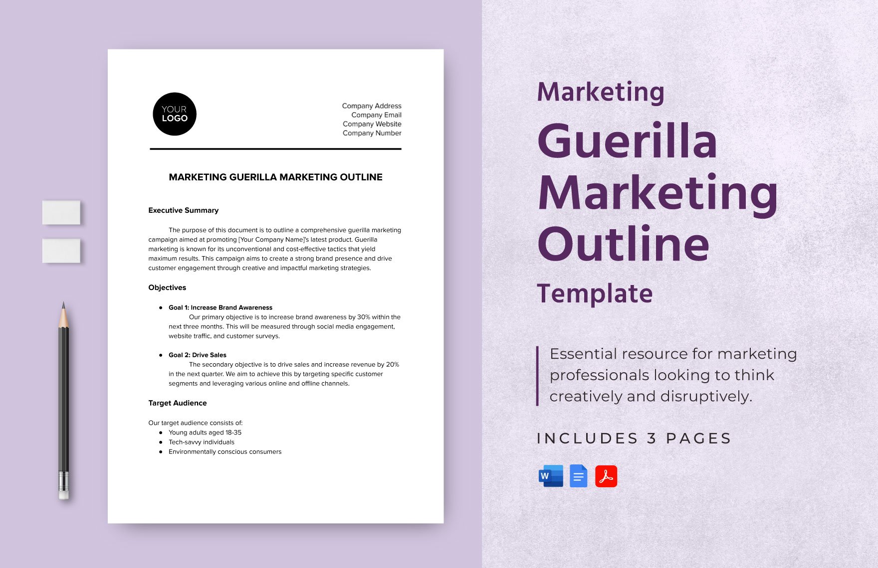 Marketing Guerilla Marketing Outline Template in Word, Google Docs, PDF