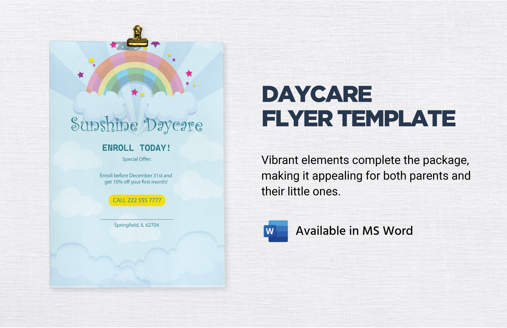 Daycare Flyer Template in Word, Publisher