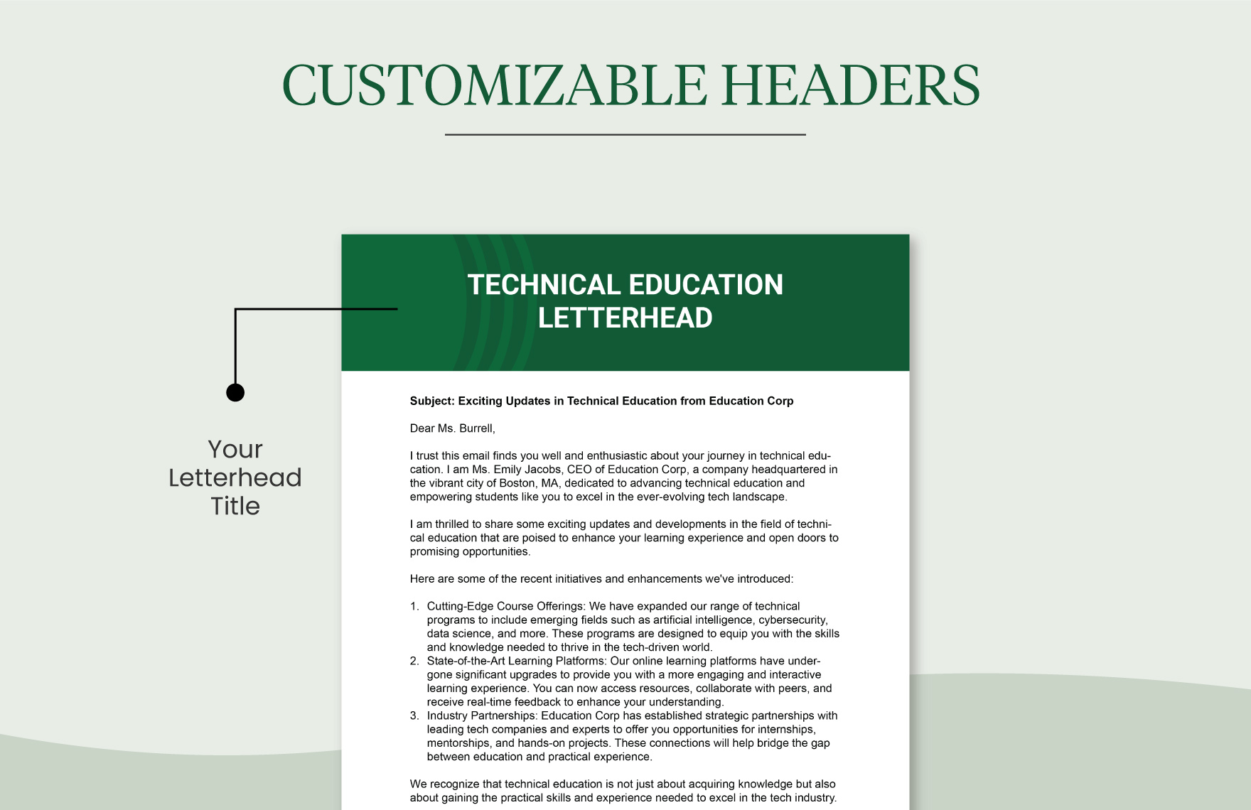 Technical Education Letterhead Template