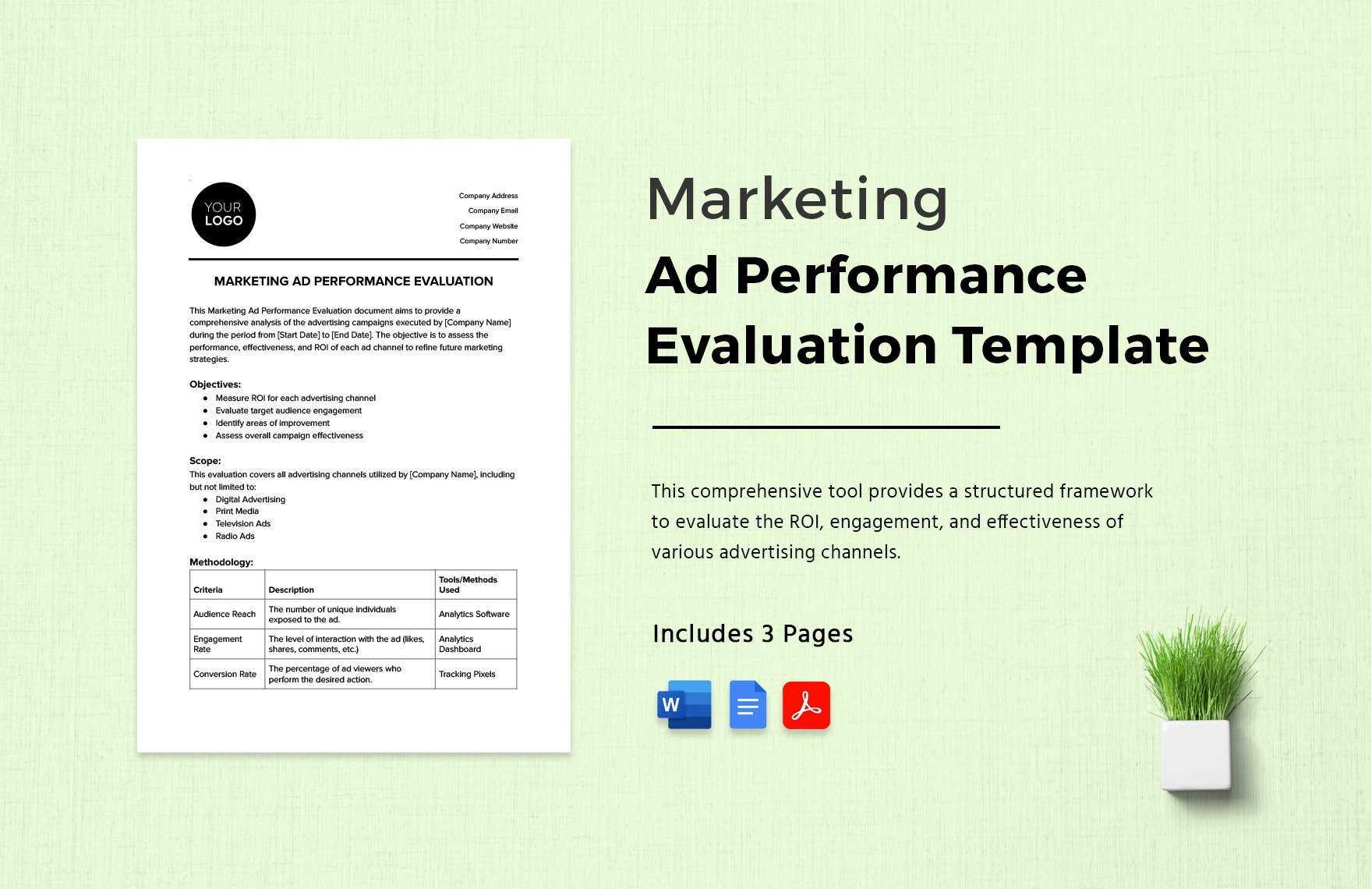 Marketing Ad Performance Evaluation Template