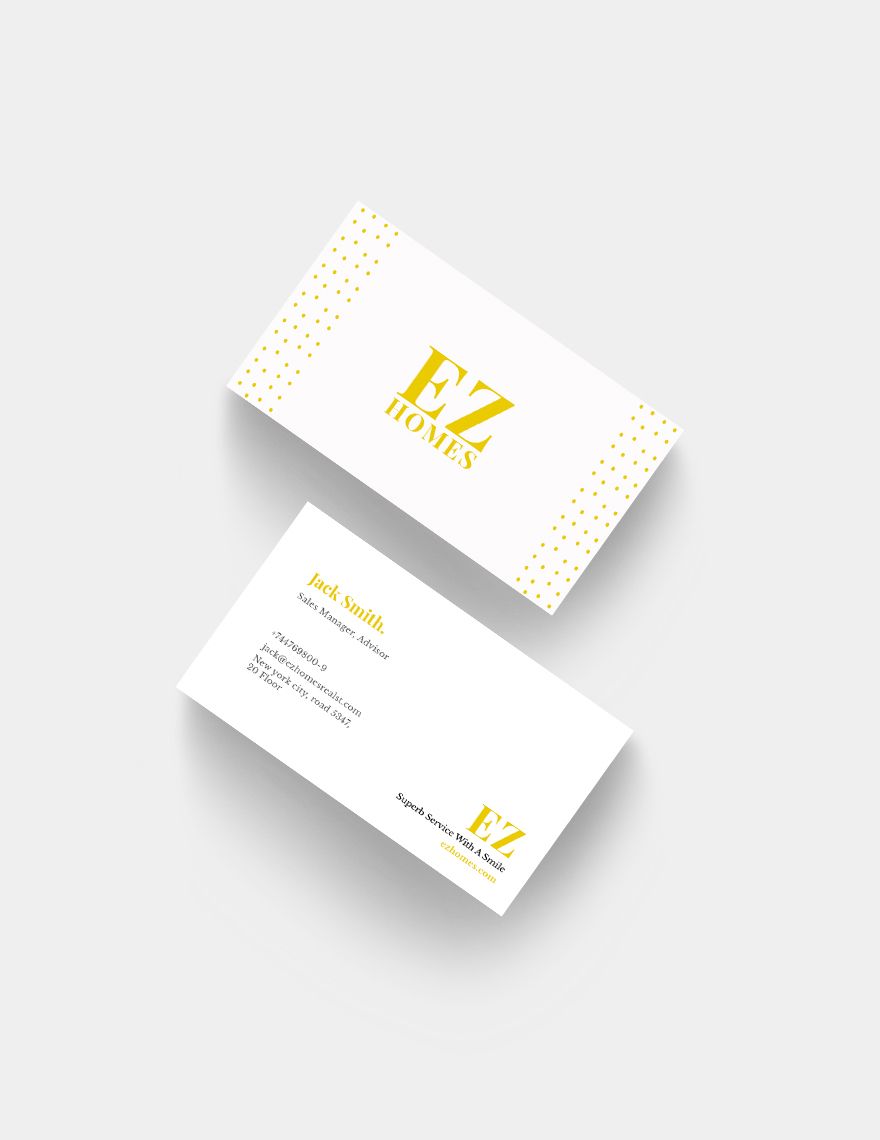 Real Estate Sales Manager Business Card Template