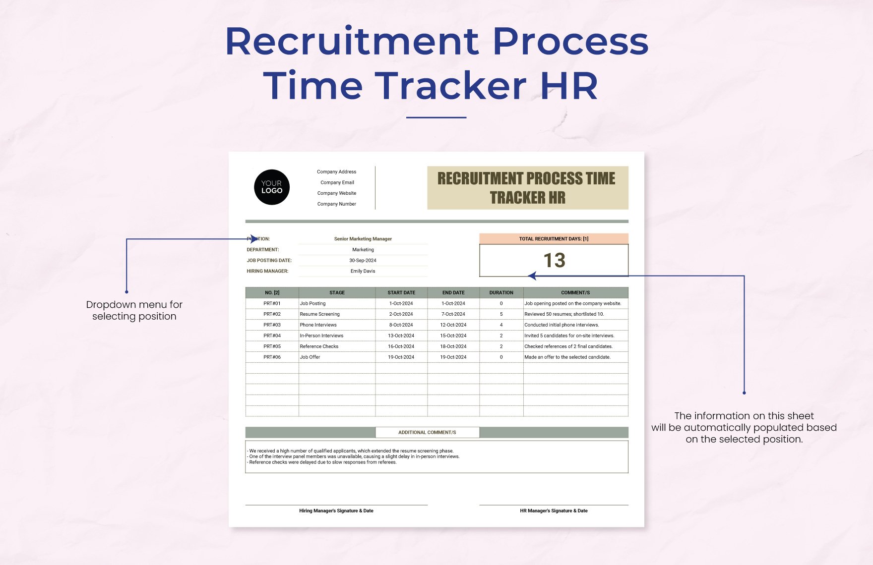 Recruitment Process Time Tracker HR Template