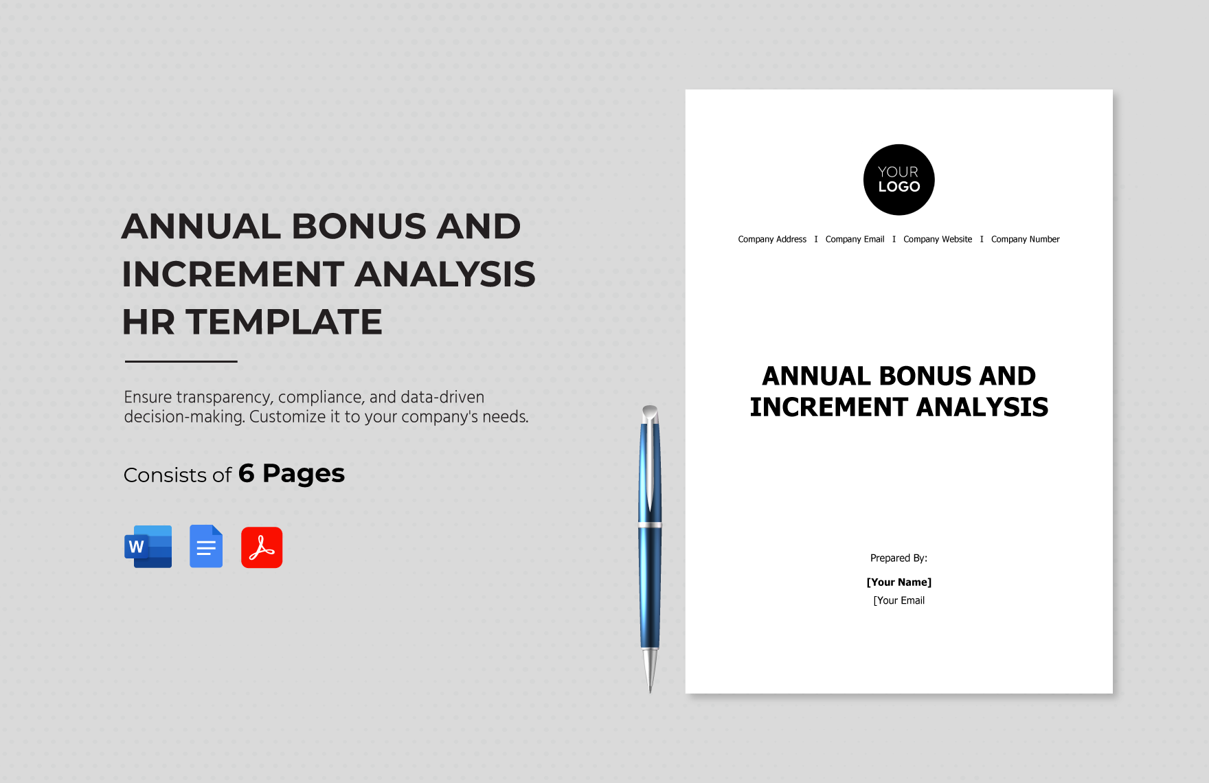 Annual Bonus and Increment Analysis HR Template
