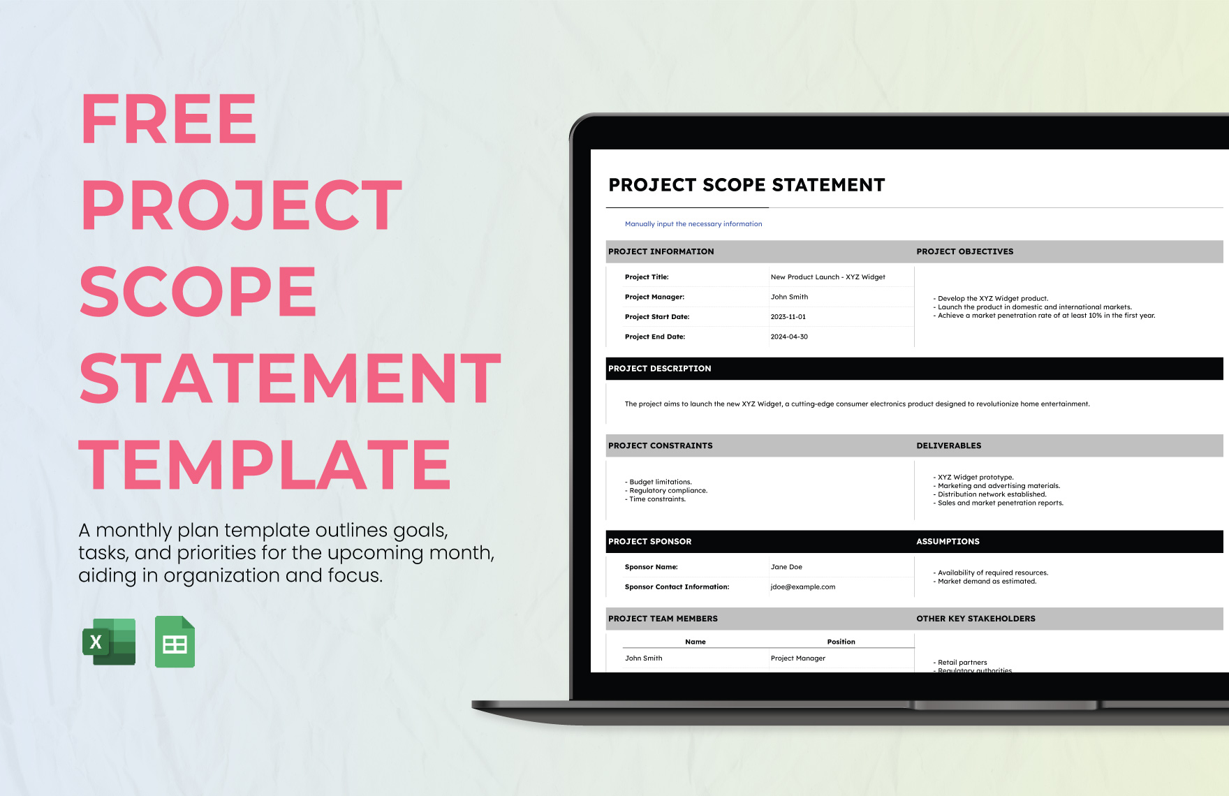 Project Scope Statement Template