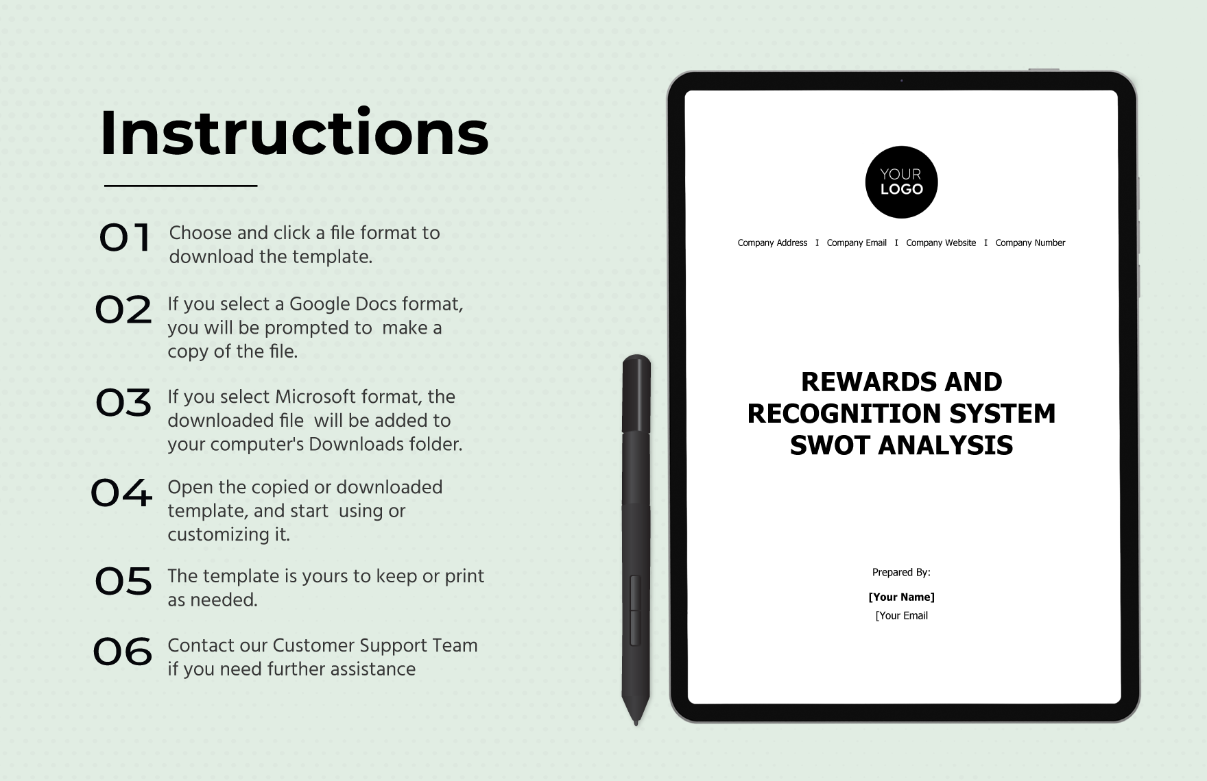Rewards and Recognition System SWOT Analysis HR Template