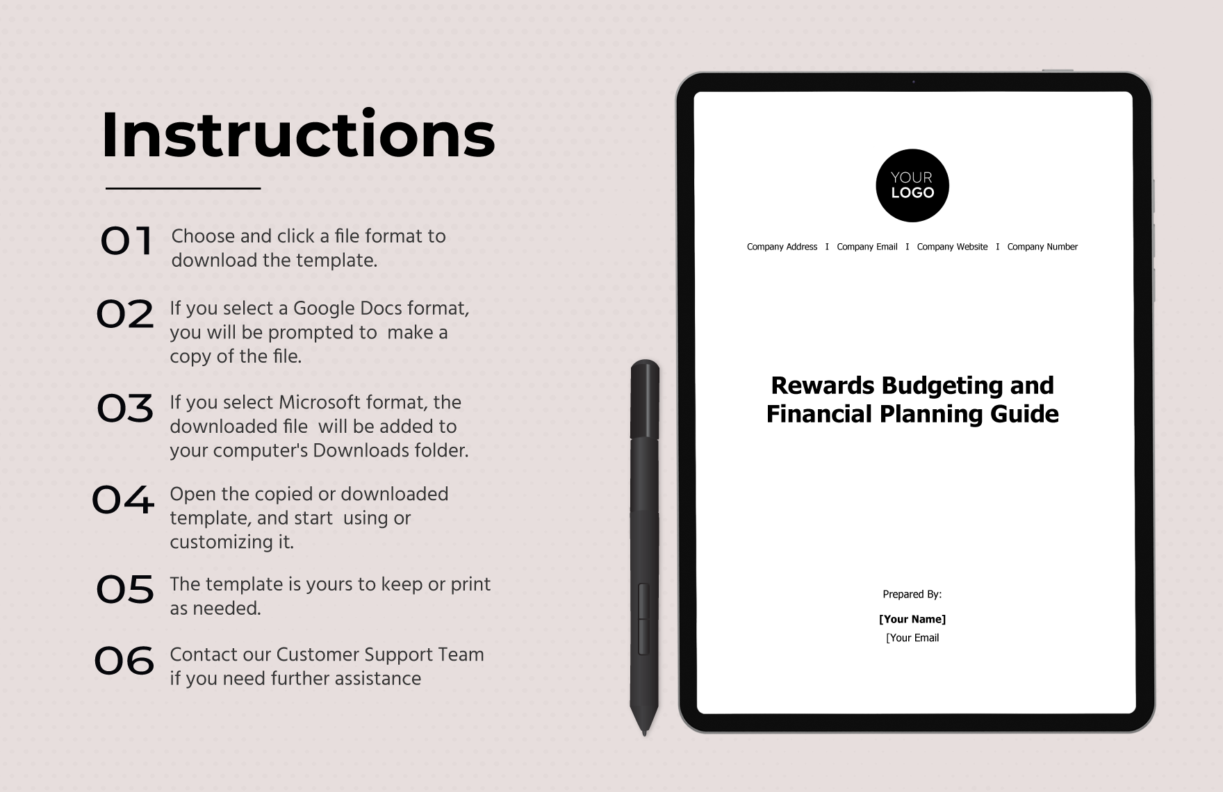 Rewards Budgeting and Financial Planning Guide HR Template