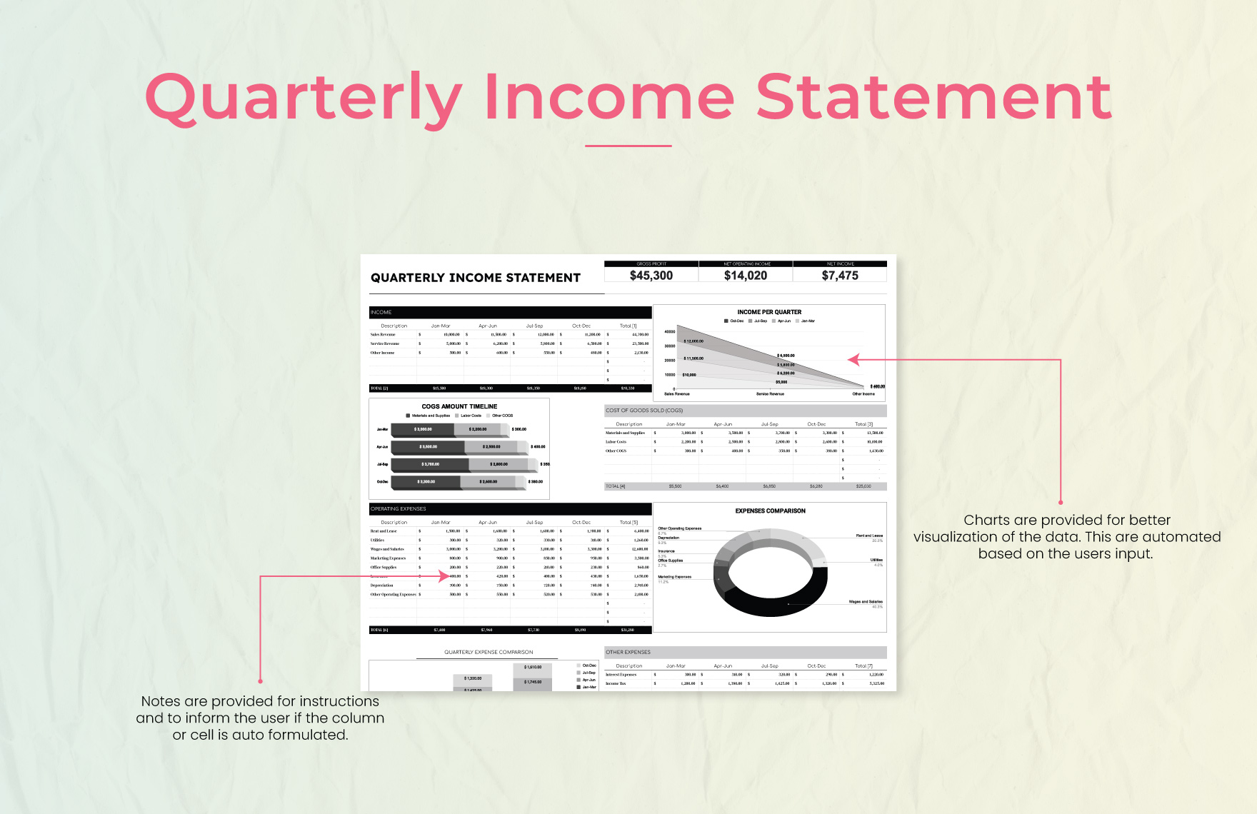 Quarterly Income Statement Template