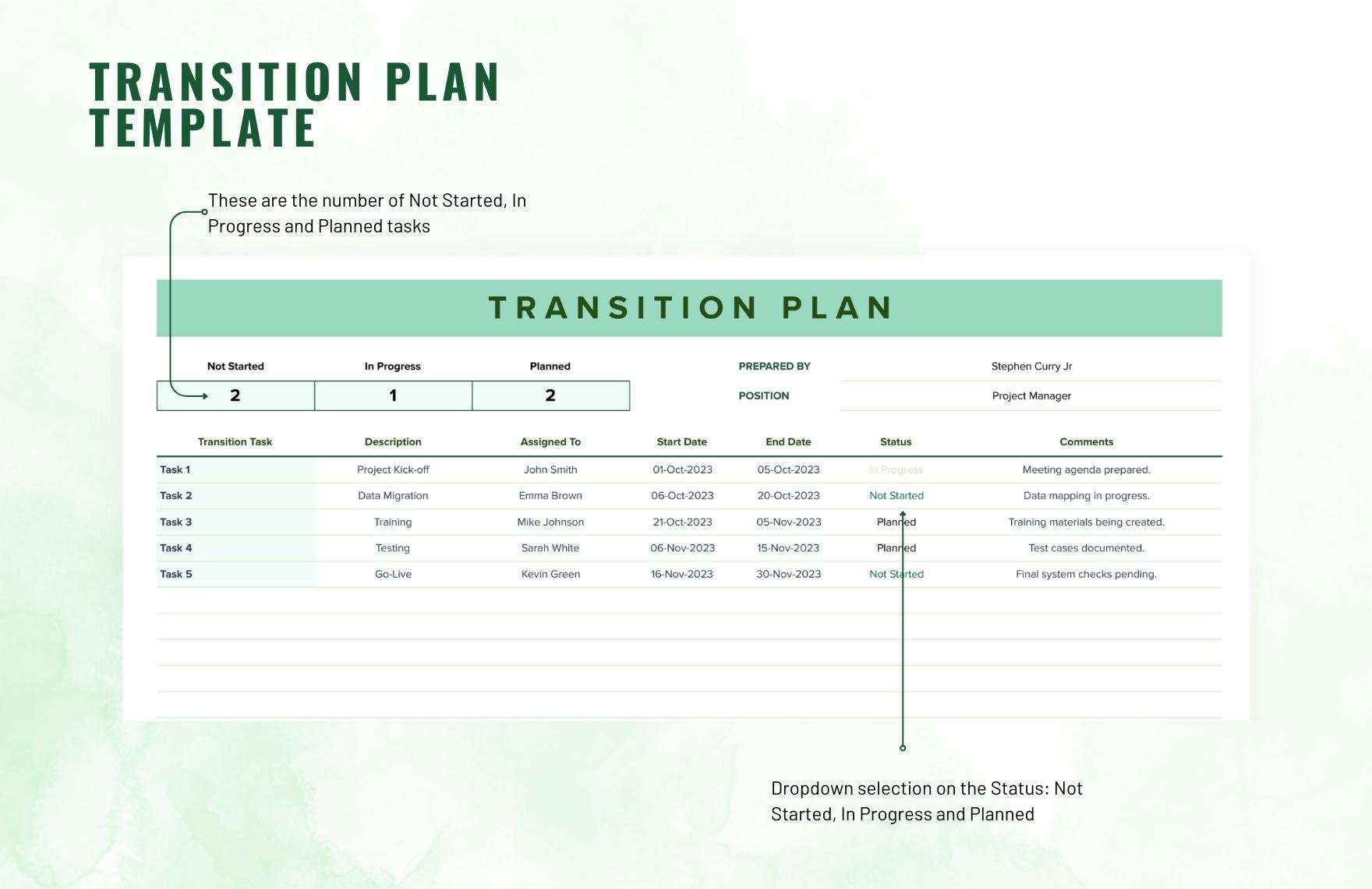 Transition Plan Template