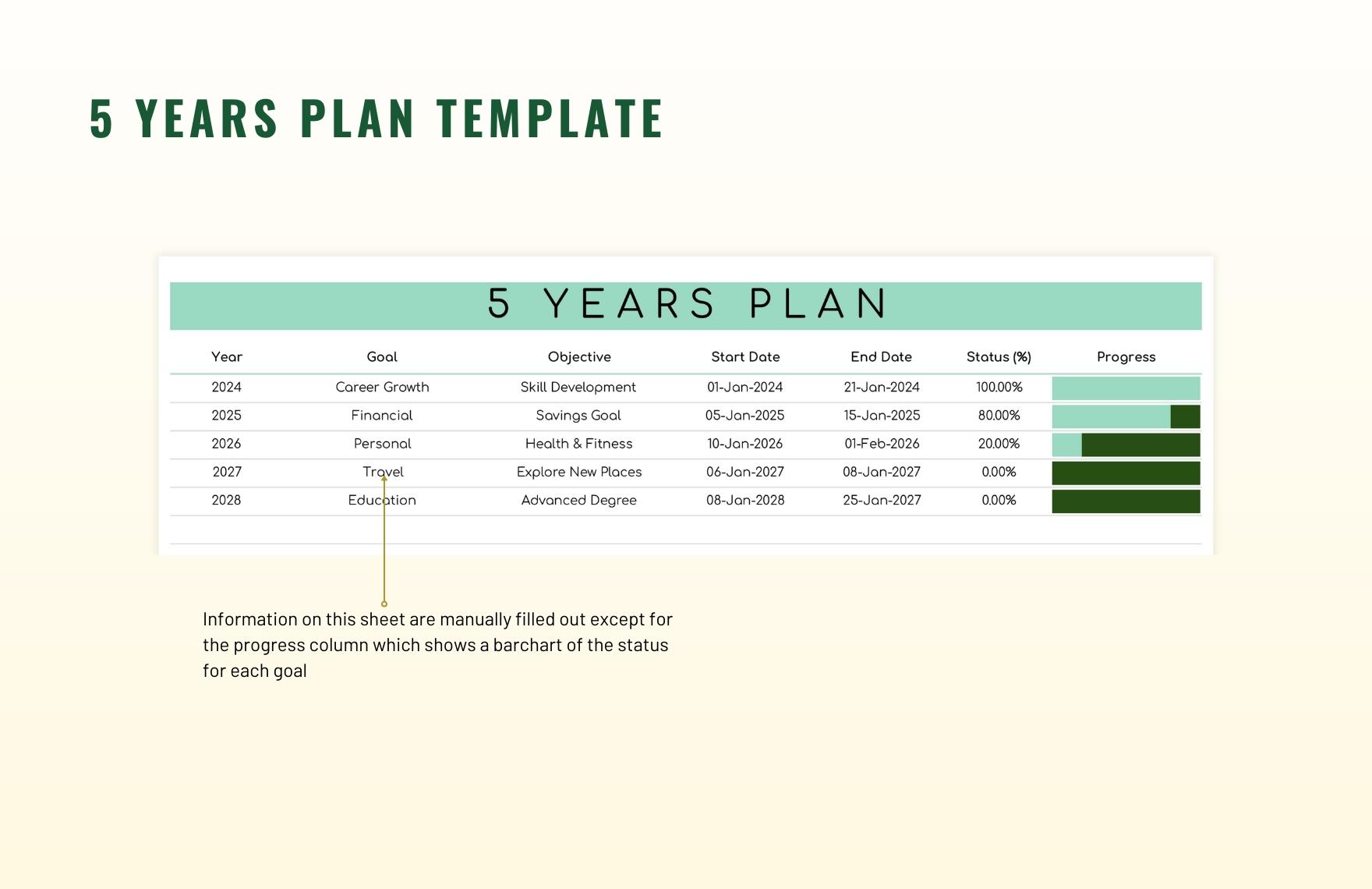 5 Years Plan Template