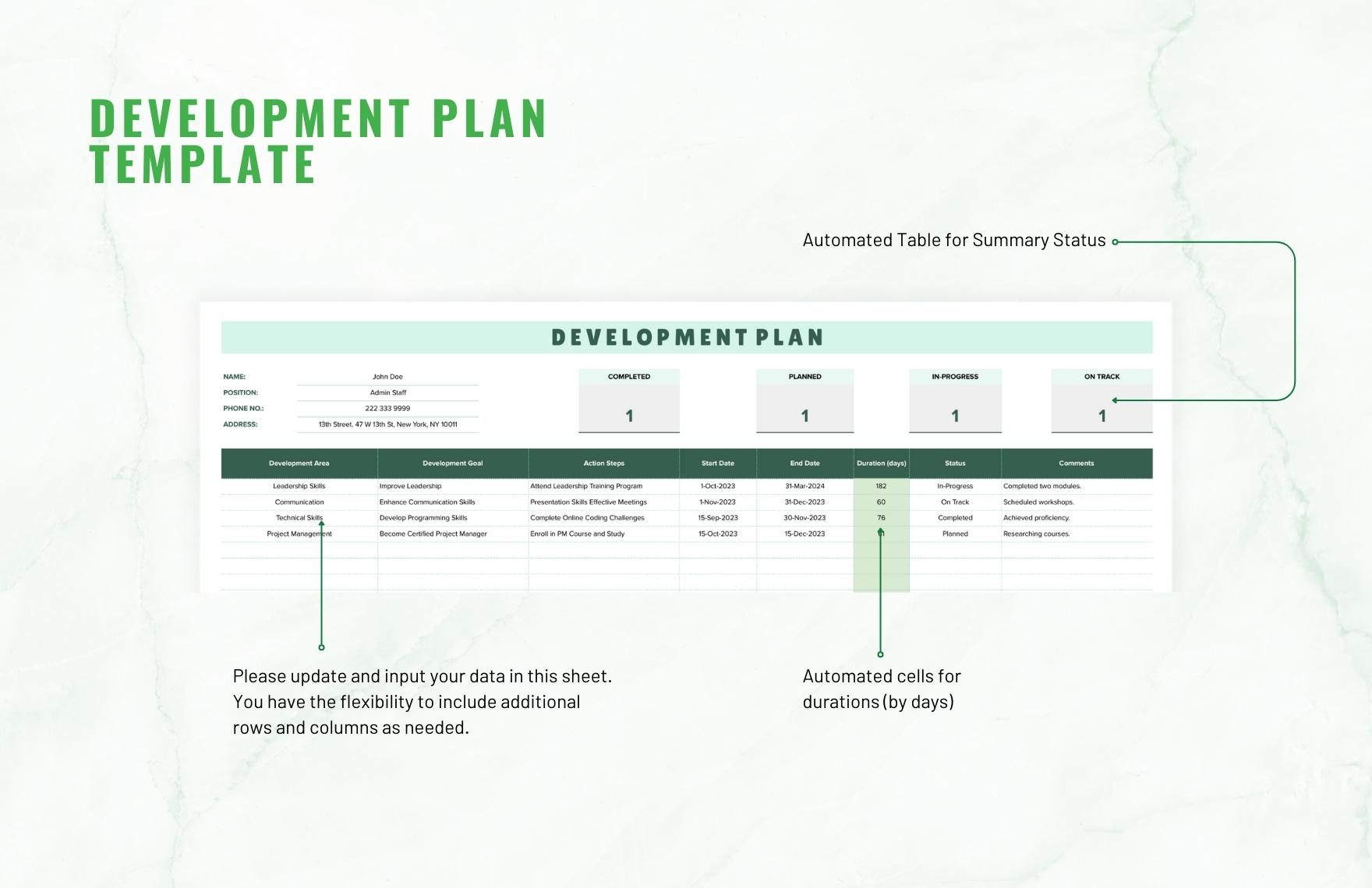 Development Plan Template