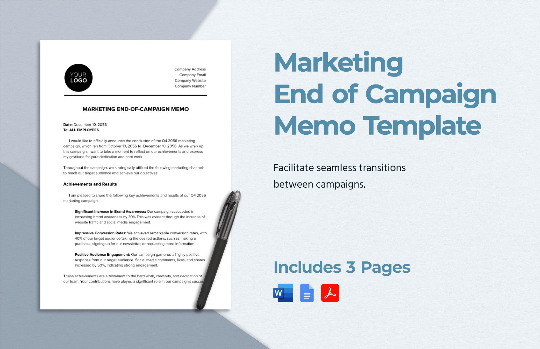 Marketing End of Campaign Memo Template