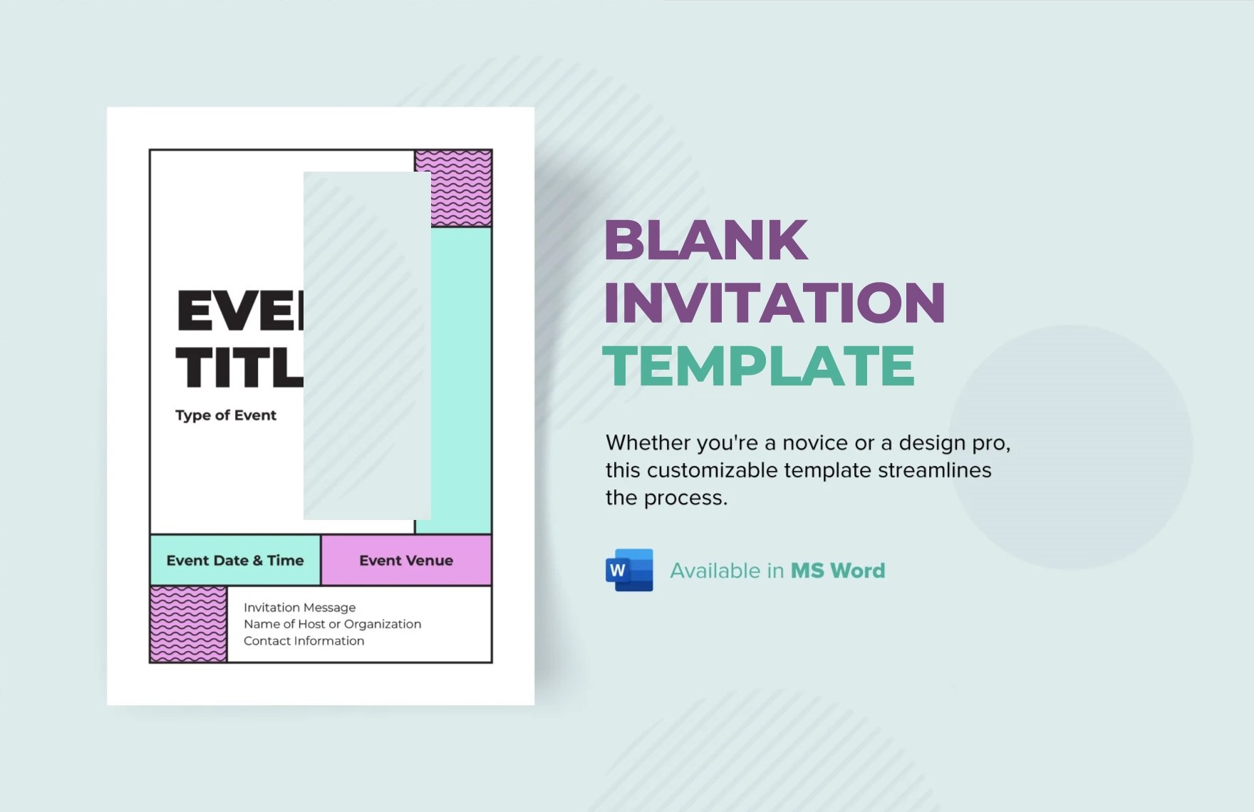 Free Blank Invitation Template in Word