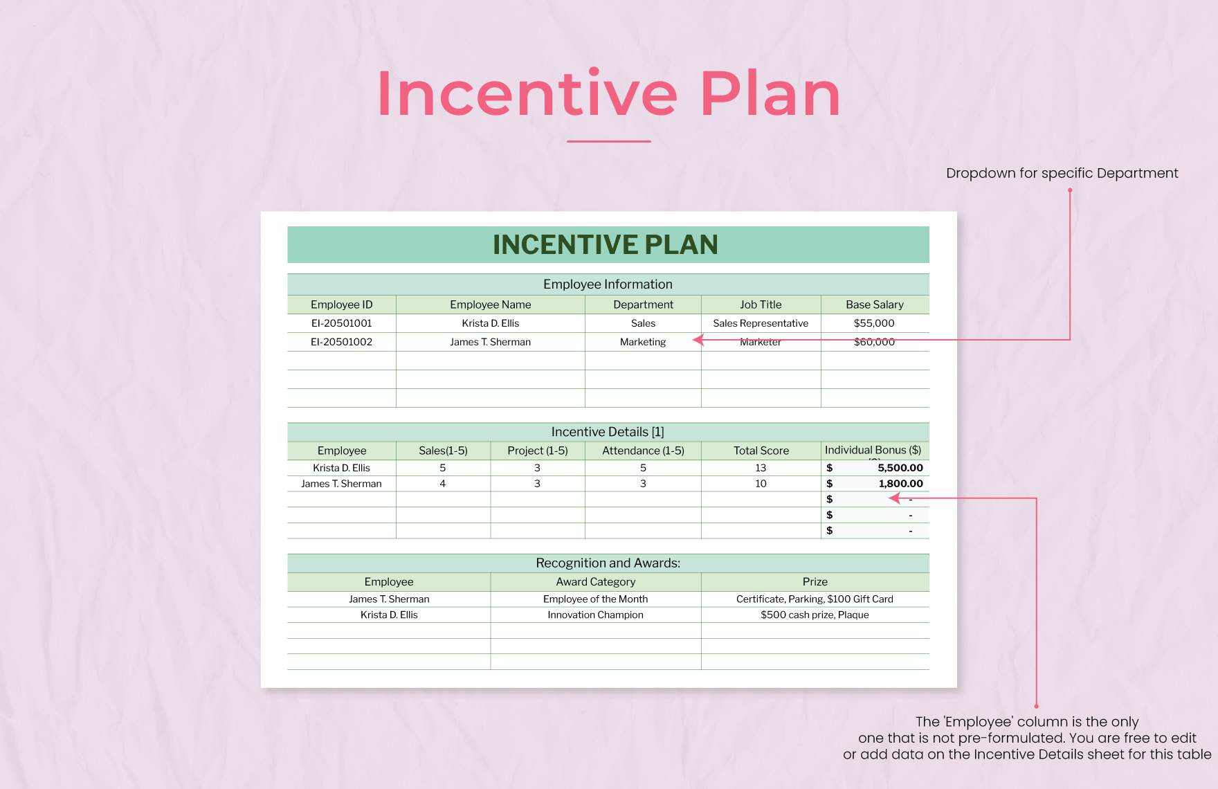 Incentive Plan Template In Excel Google Sheets Download Template