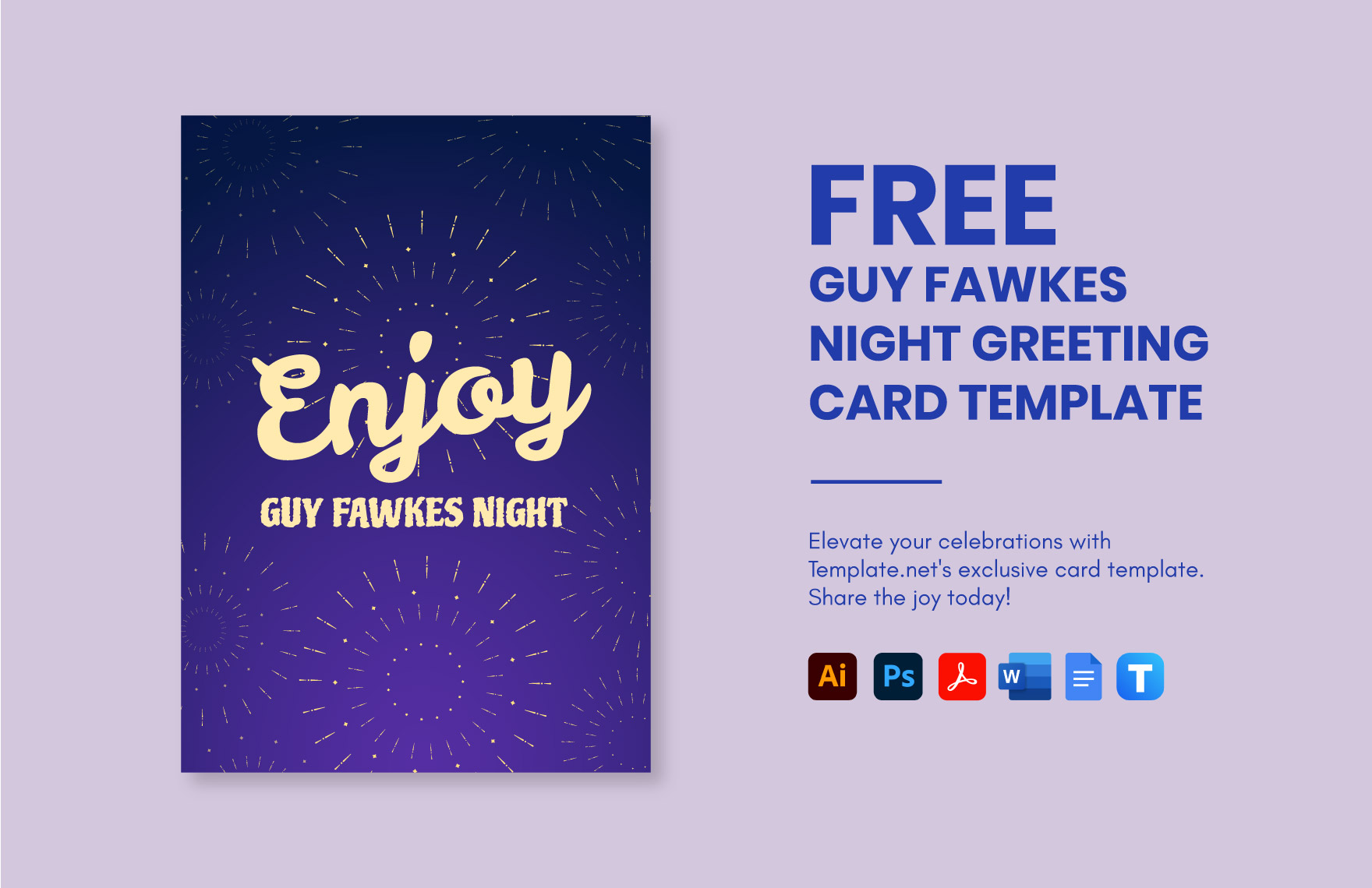 Free Guy Fawkes Night Greeting Card Template in Word, Google Docs, PDF, Illustrator, PSD