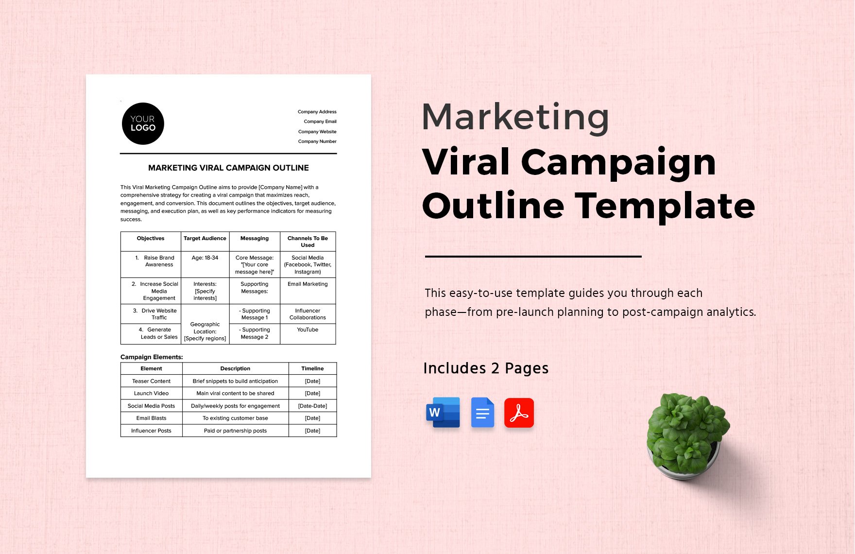Marketing Viral Campaign Outline Template in Word, Google Docs, PDF