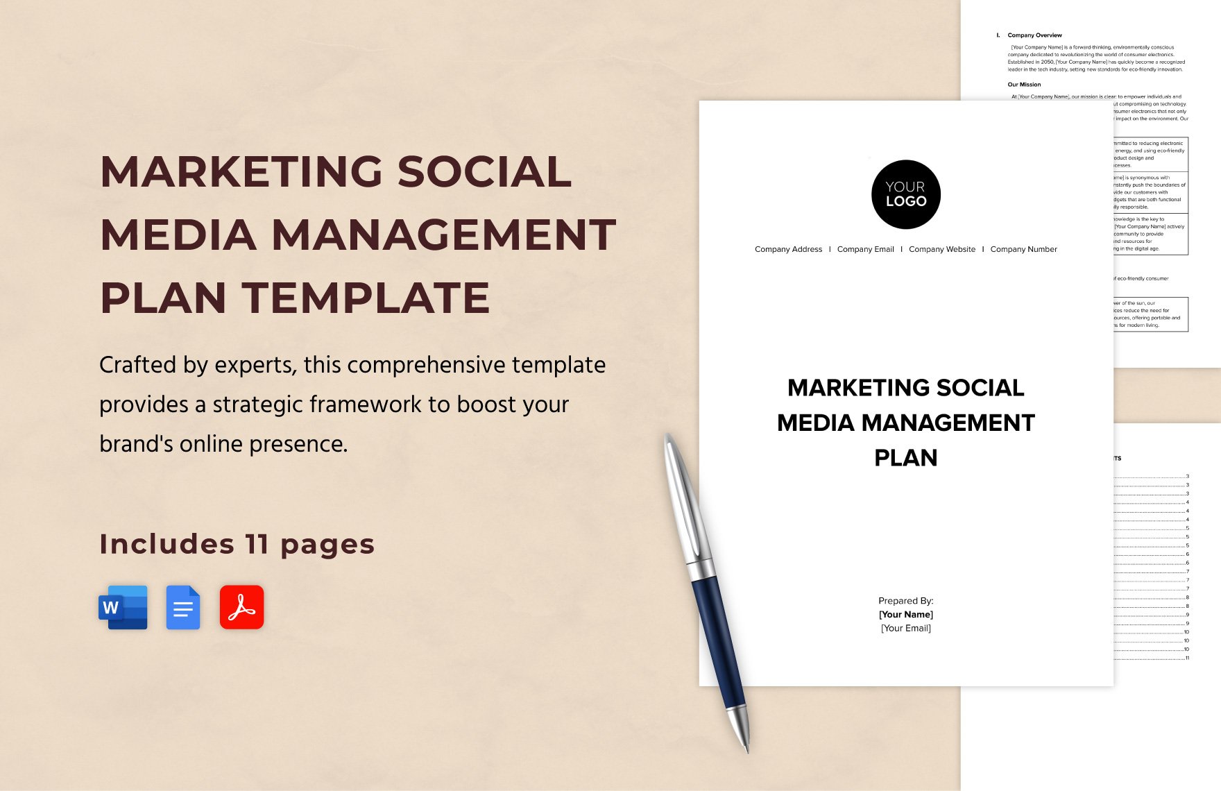 Marketing Social Media Management Plan Template