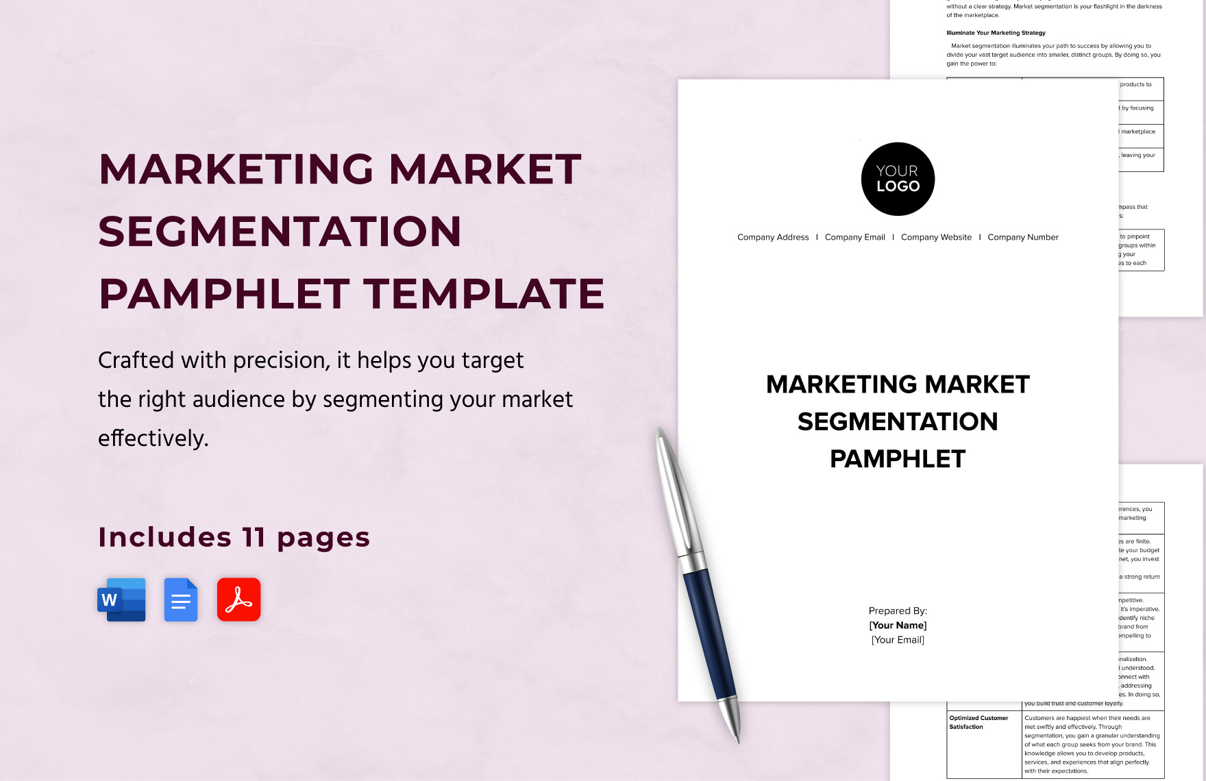 Marketing Market Segmentation Pamphlet Template in Word, Google Docs, PDF