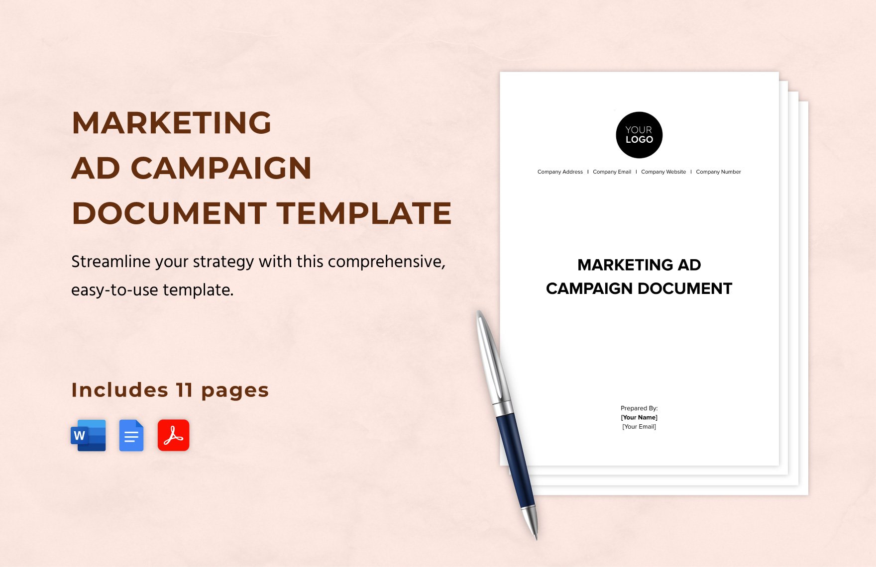 Marketing Ad Campaign Document Template in Word, Google Docs, PDF