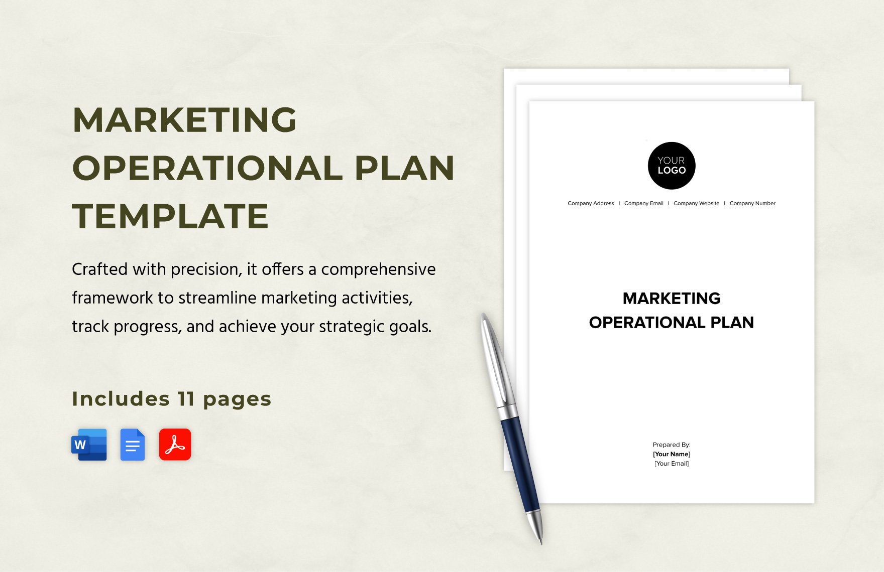 Marketing Operational Plan Template in Word, Google Docs, PDF