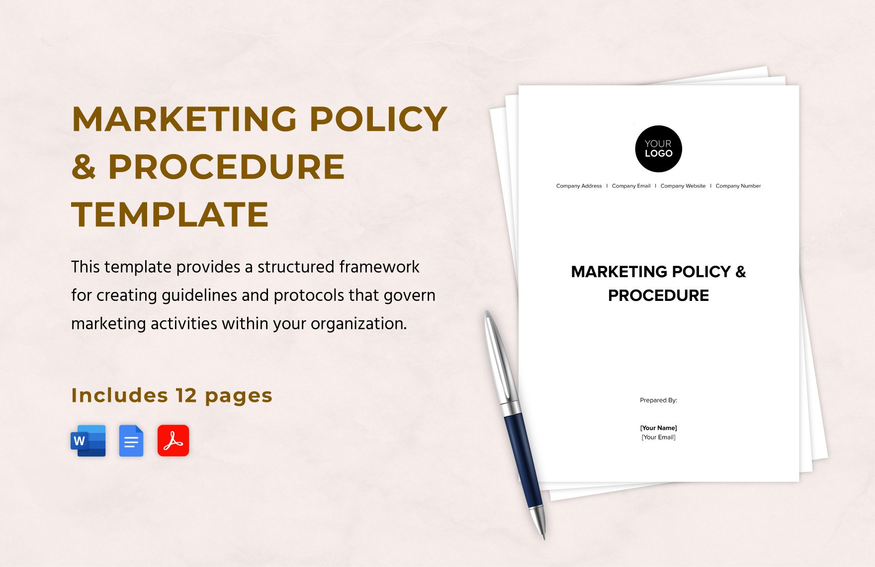 Marketing Policy & Procedure Template in Word, Google Docs, PDF