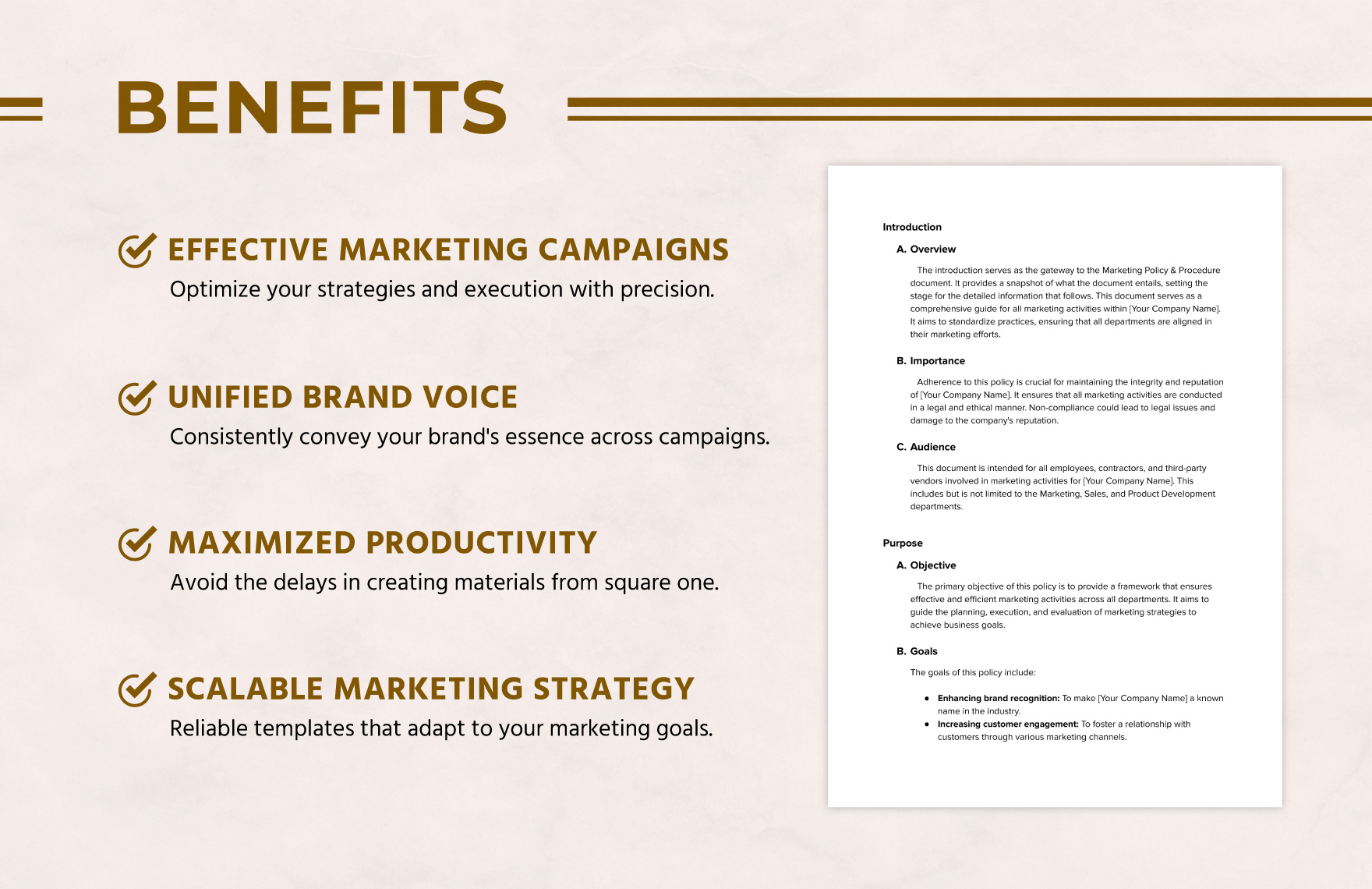 Marketing Policy & Procedure Template