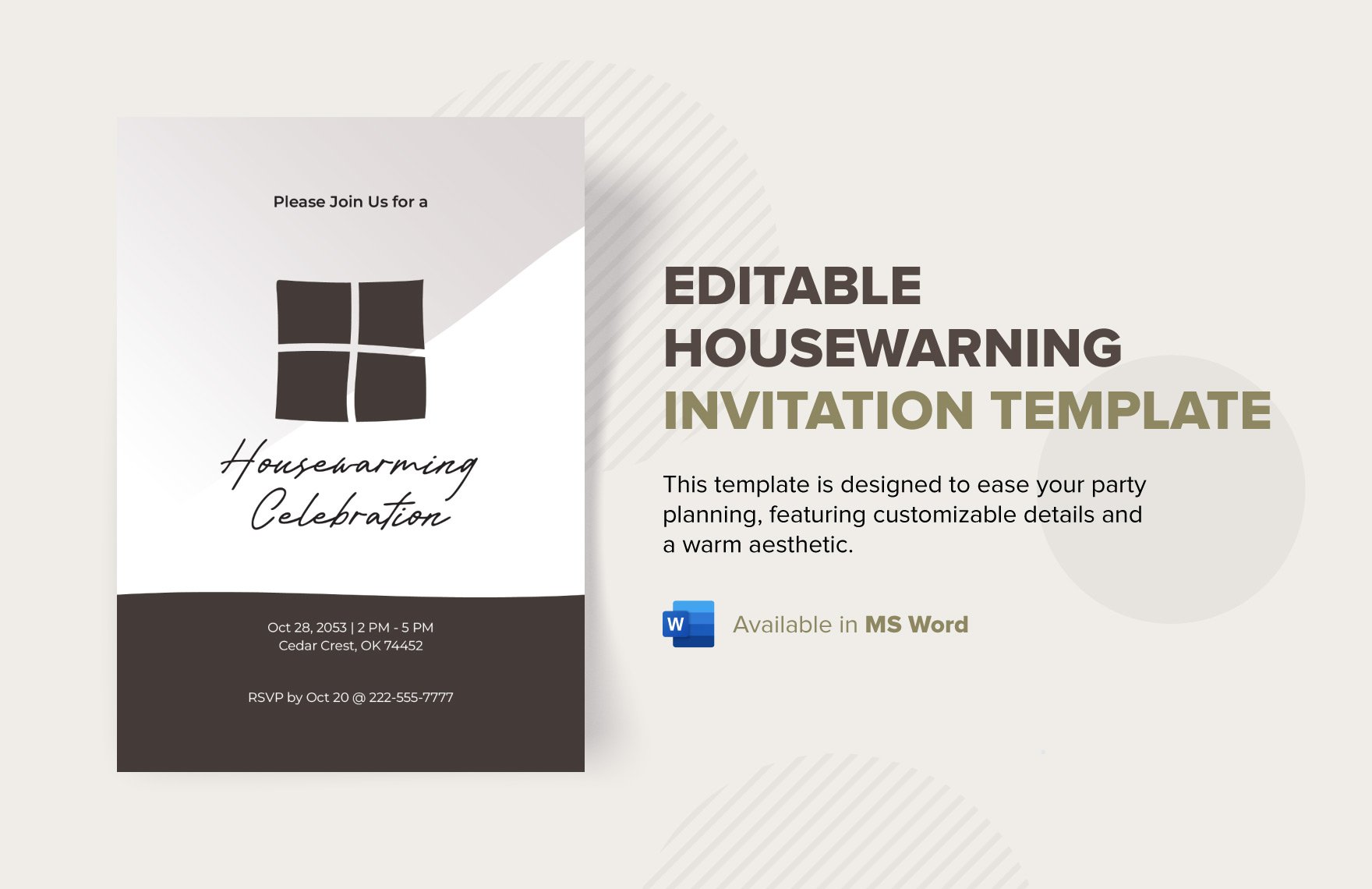 Editable Housewarning Invitation Template