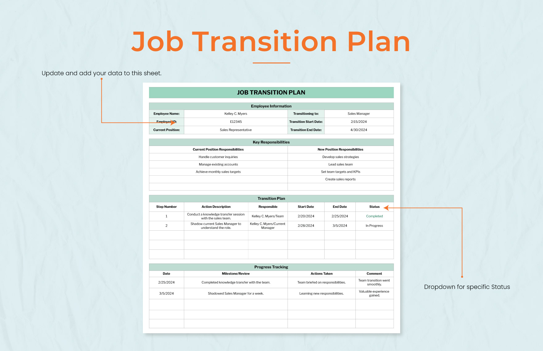 Job Transition Plan Template