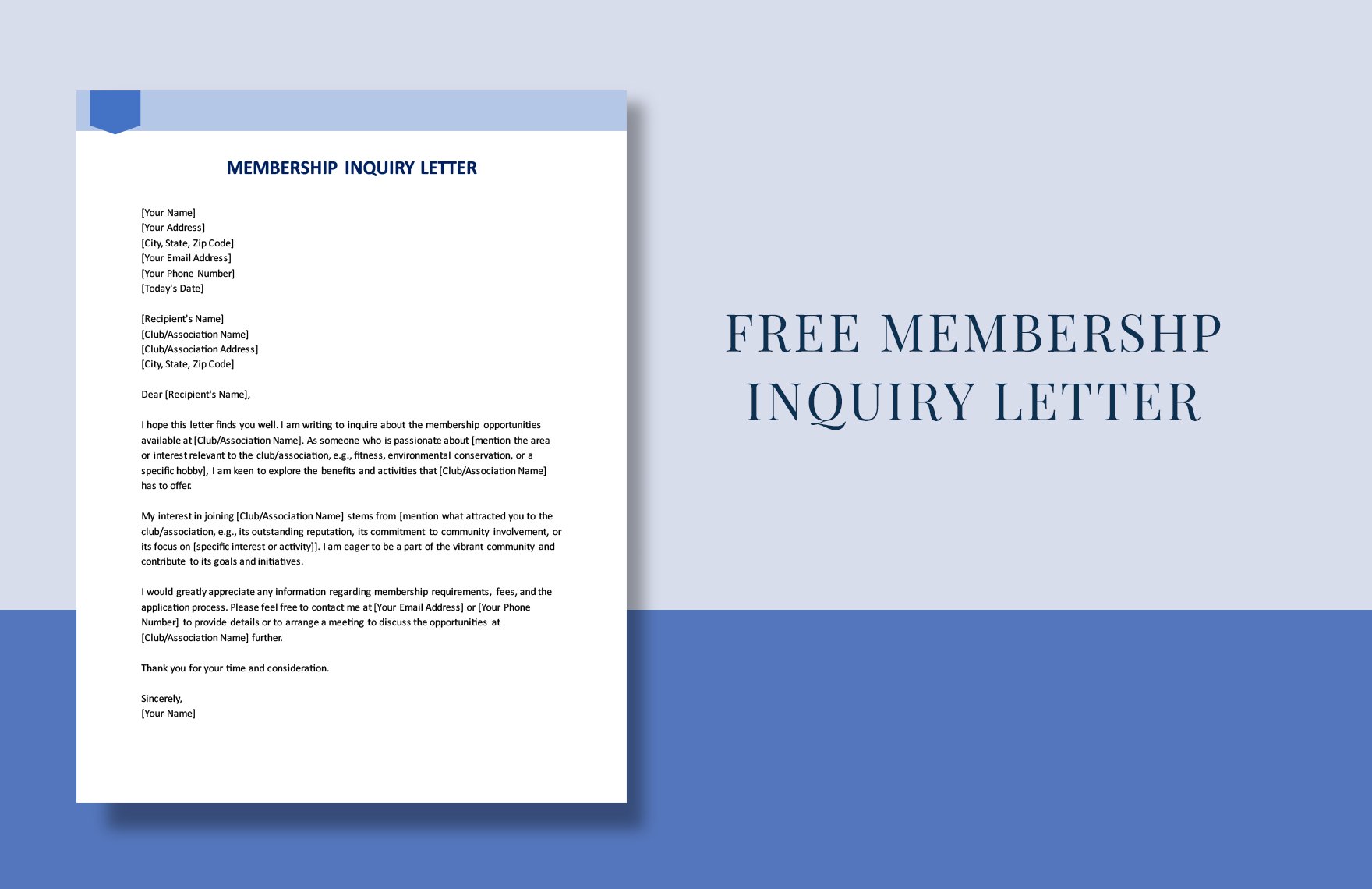 Membership Inquiry Letter