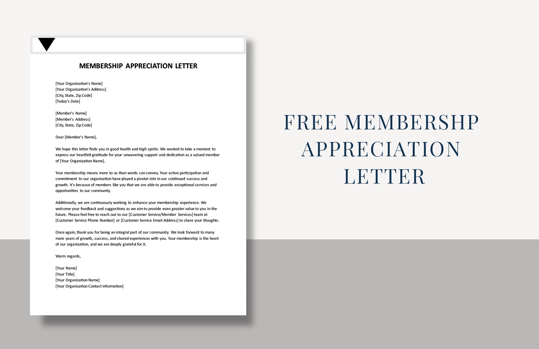 Membership Appreciation Letter