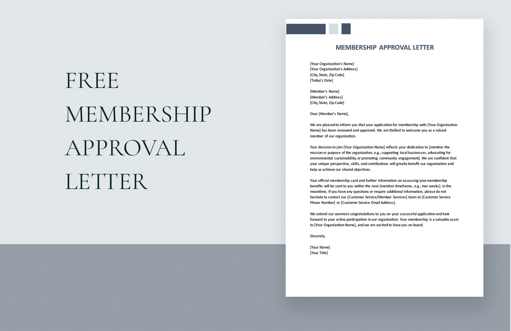 Membership Approval Letter