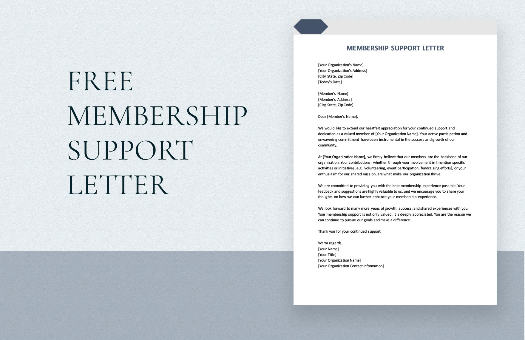 Membership Support Letter